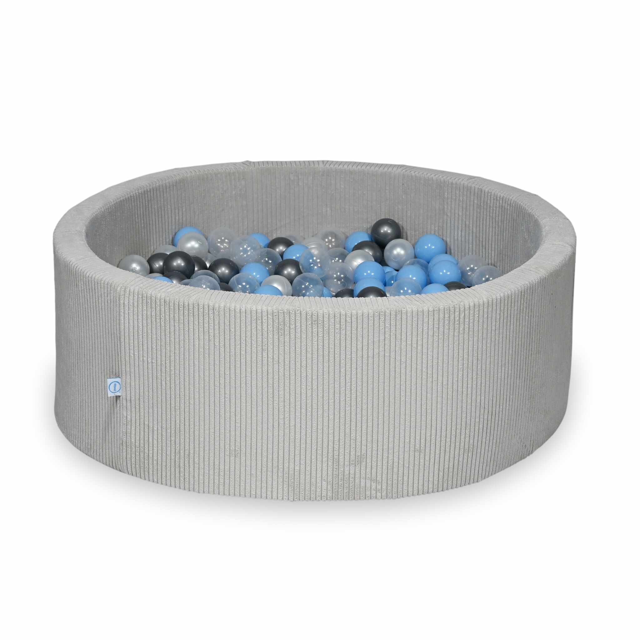Ball Pit in corduroy grey 110x40 cm with 500 balls