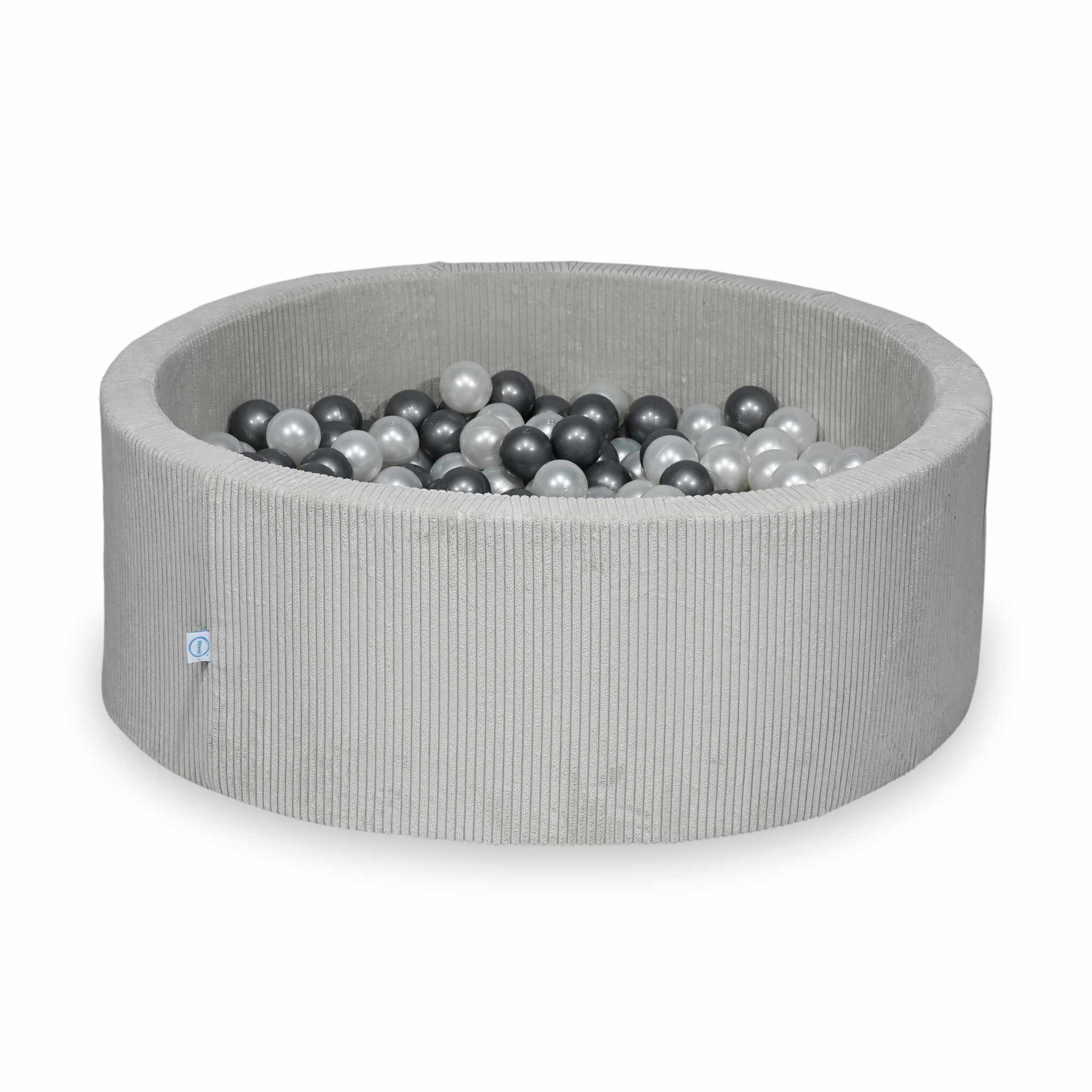 Ball Pit in corduroy grey 110x40 cm with 500 balls