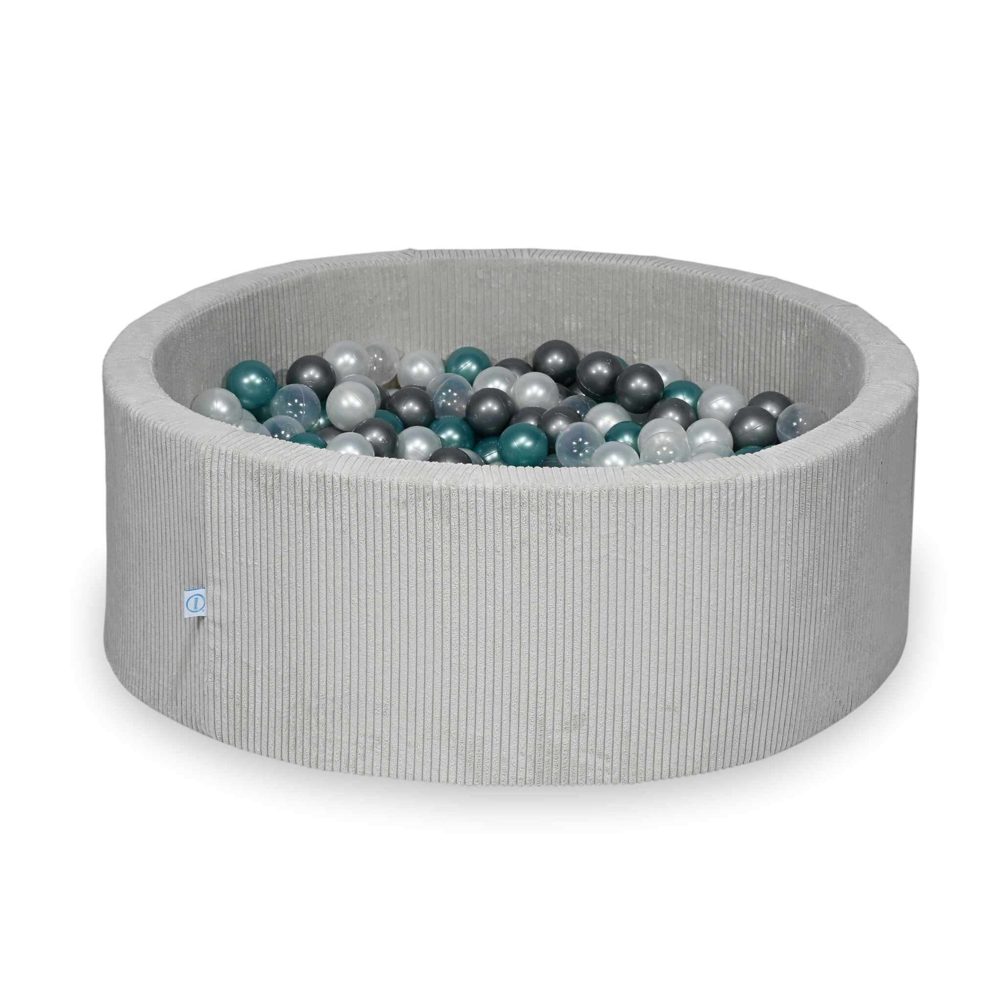 Ball Pit in corduroy grey 110x40 cm with 500 balls