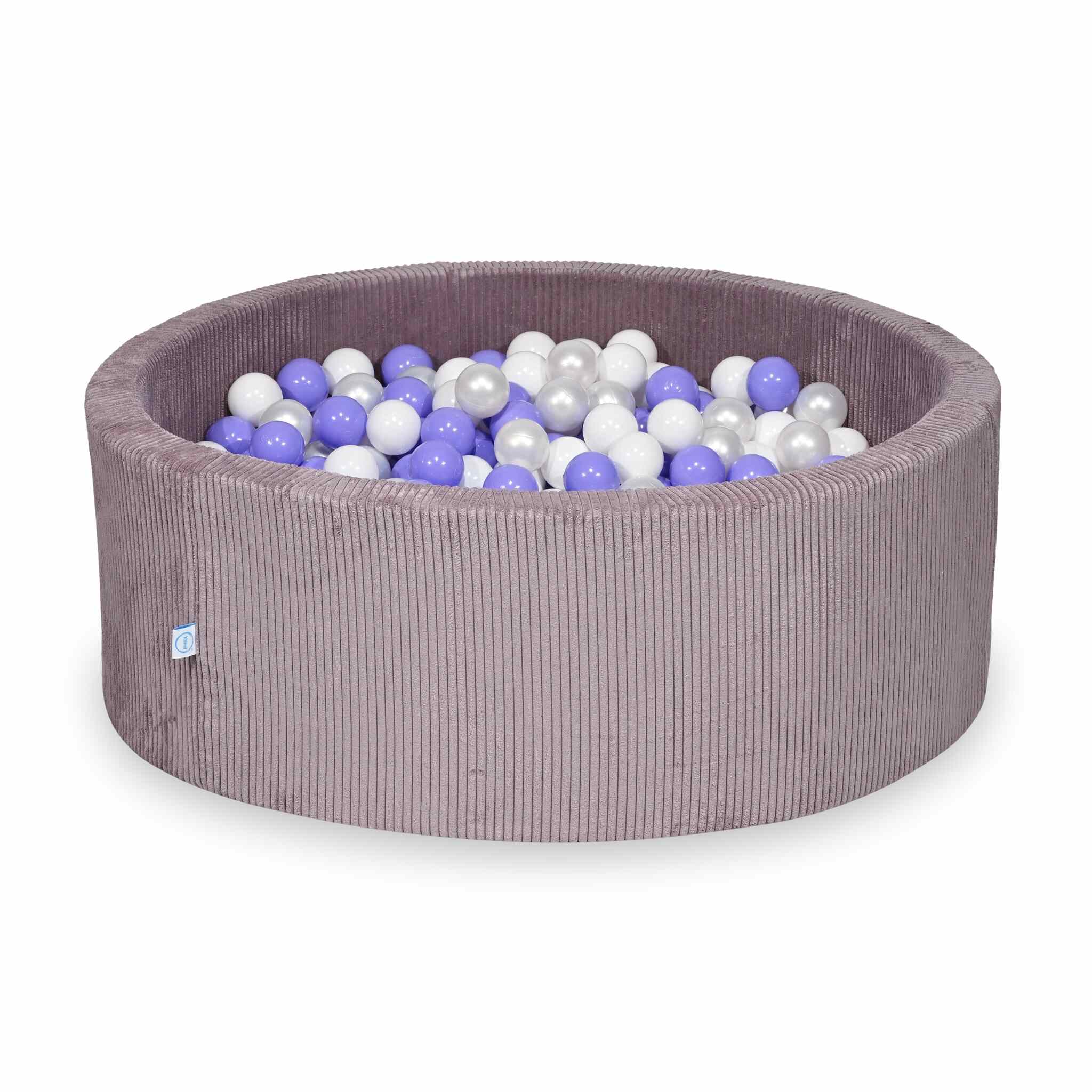 Ball Pit in corduroy lavender 110x40 cm with 500 balls