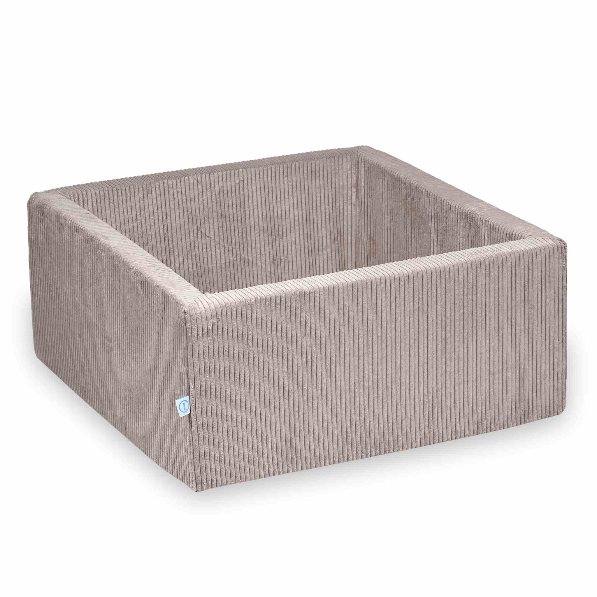 Square ball pit 90x90x40 cm Corduroy light pink without balls