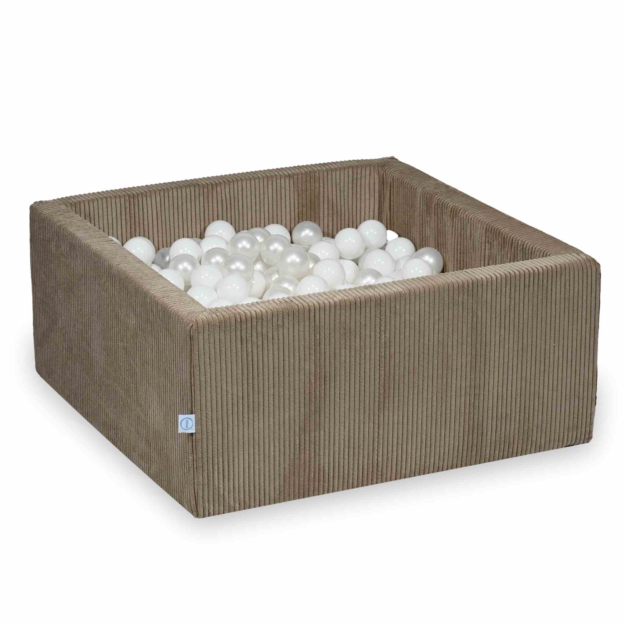 Square ball pit 90x90x40 cm in Corduroy Toffee, 400 balls