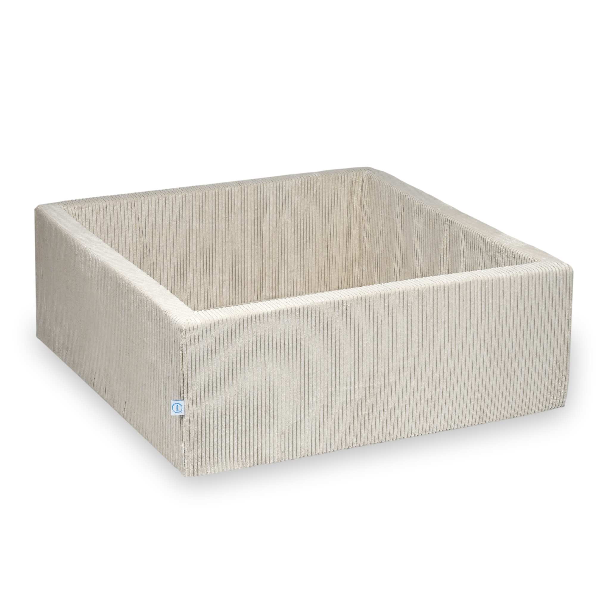 Square ball pit 110x110x40 cm Corduroy beige without balls