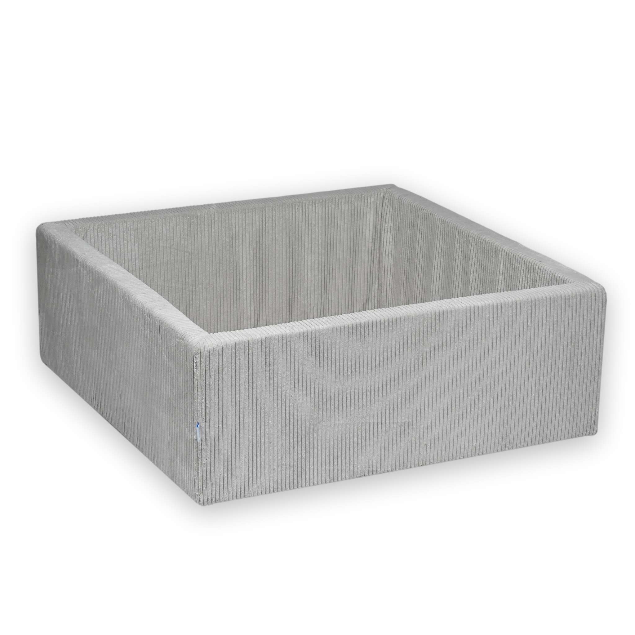 Square ball pit 110x110x40 cm Corduroy gray without balls