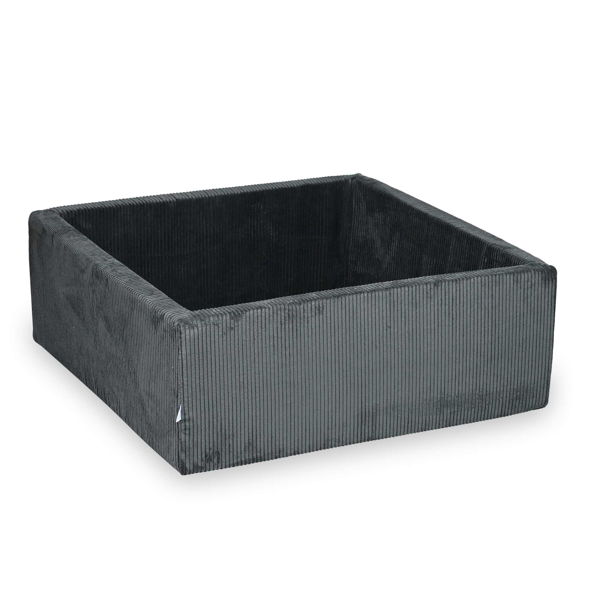 Square ball pit 110x110x40 cm Corduroy graphite without balls
