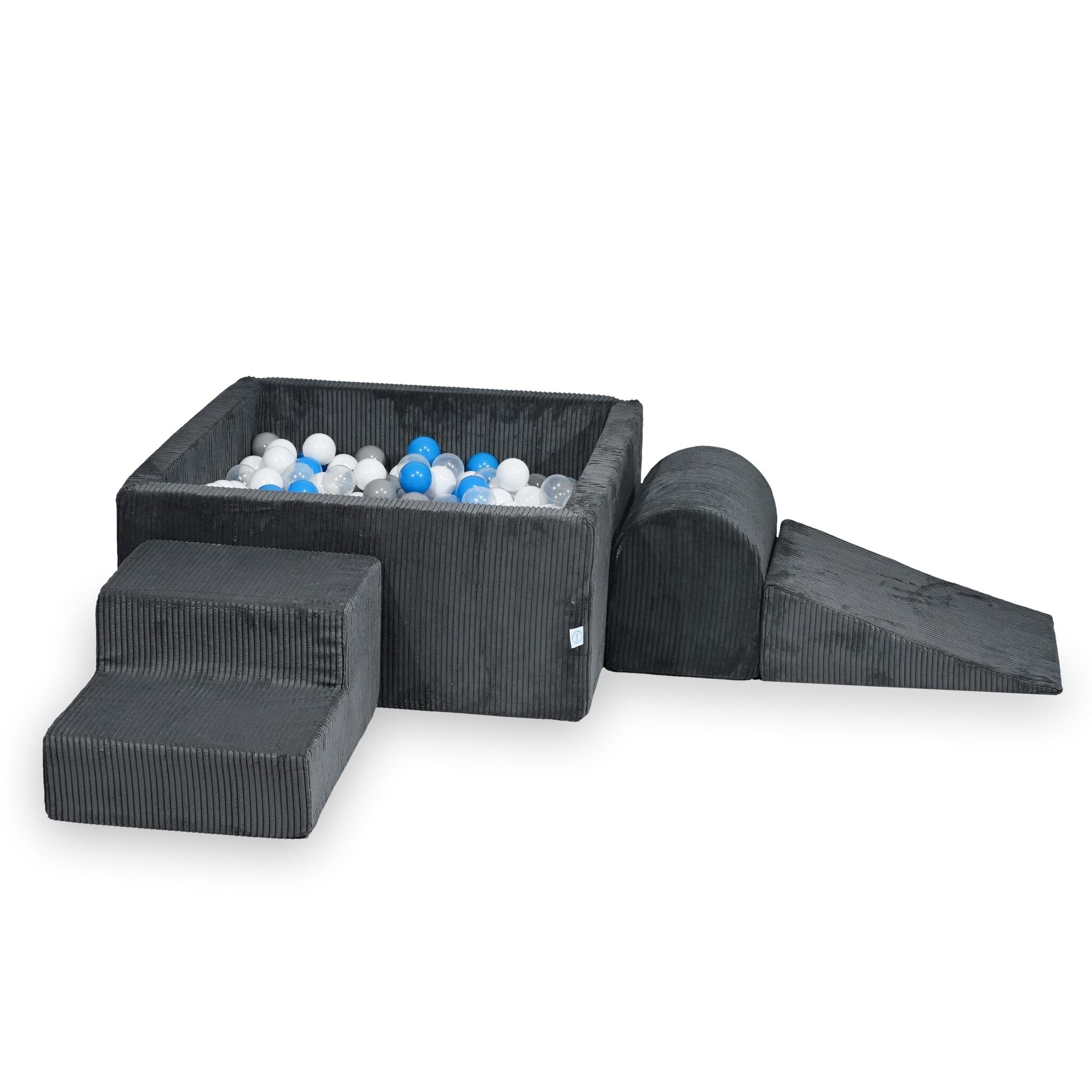 Foam playground with square ball pool children's play set 90x90x40 corduroy graphite + 400 balls