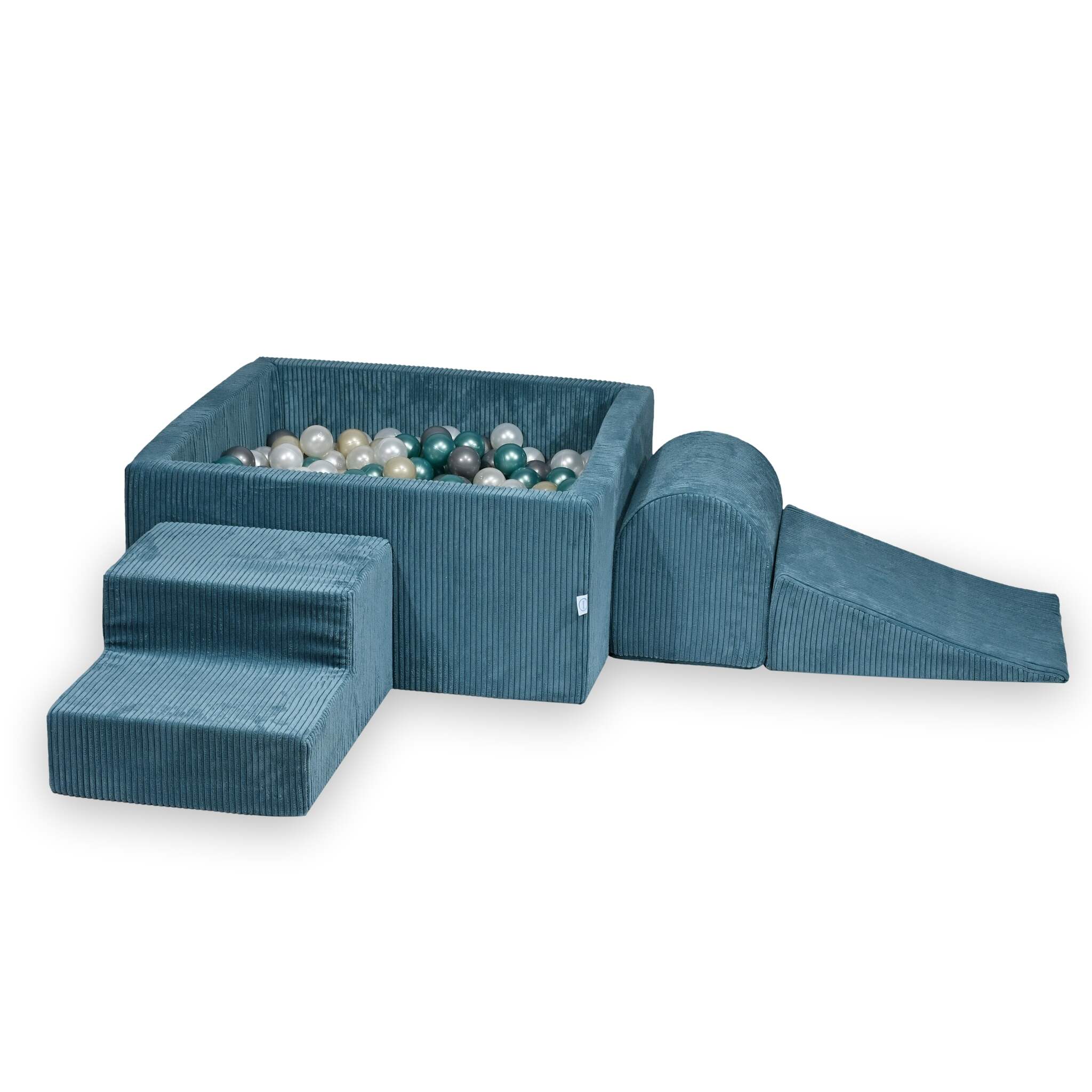 Foam playground with square ball pool children's play set 90x90x40 corduroy blue + 400 balls