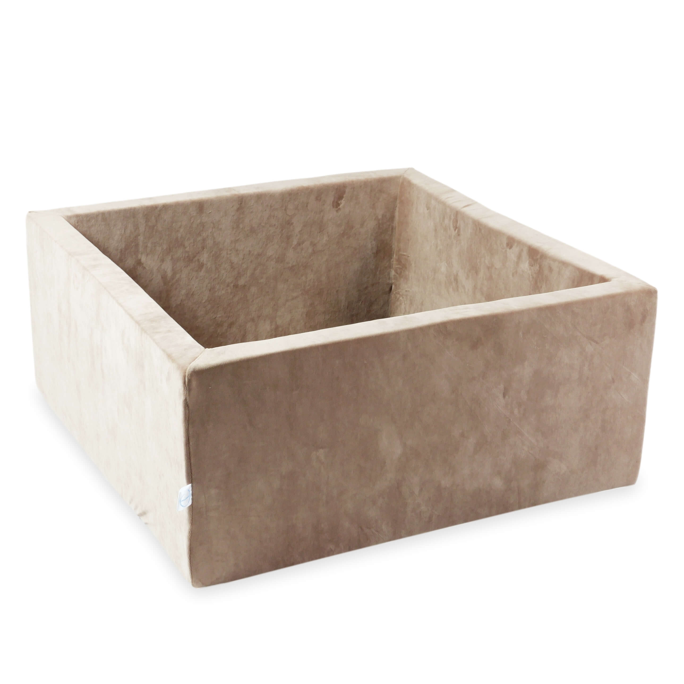 Square ball pit 90x90x40 cm Velvet Soft brown without balls