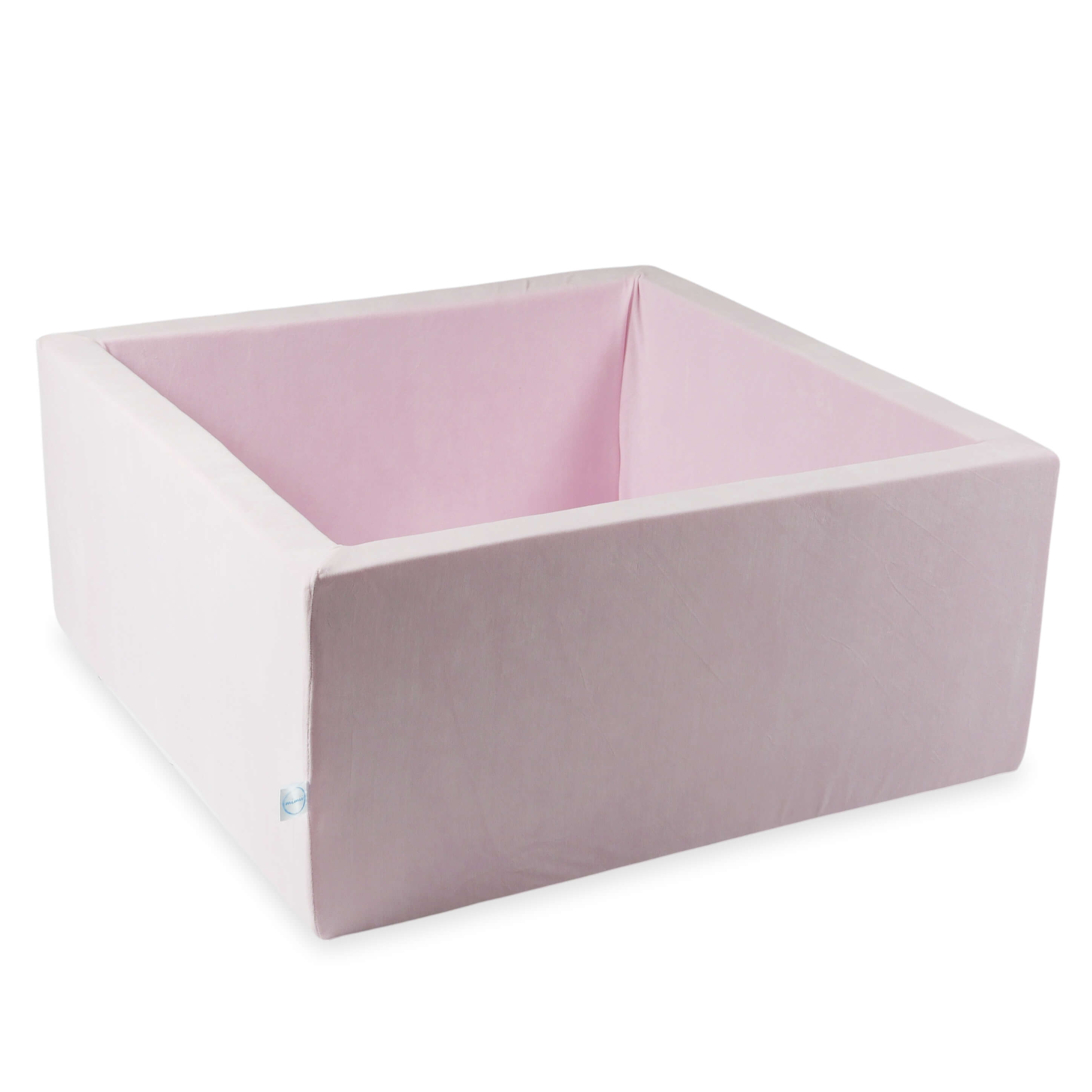 Square ball pit 90x90x40 cm Velvet Soft light pink without balls