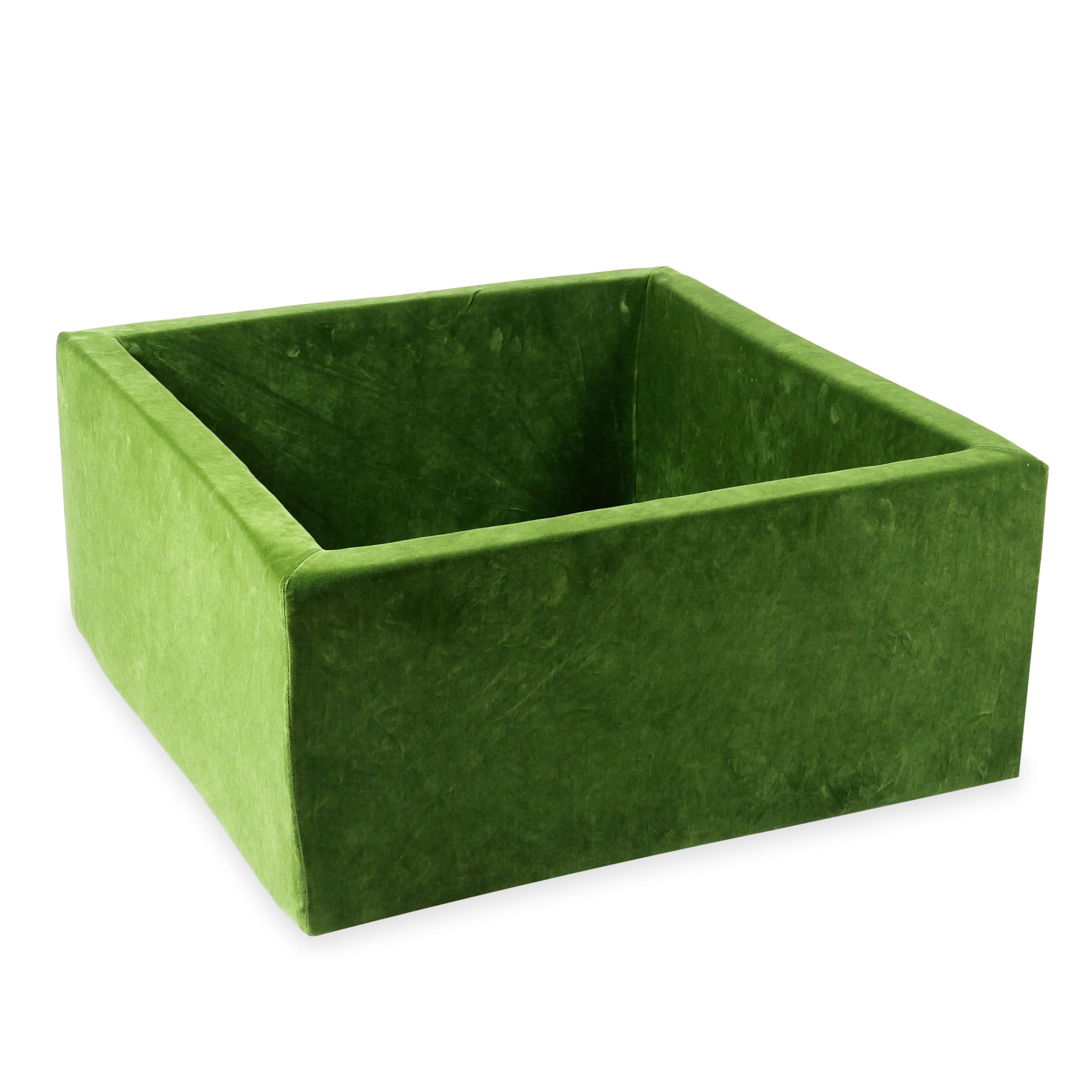 Square ball pit 90x90x40 cm Velvet Soft olive without balls