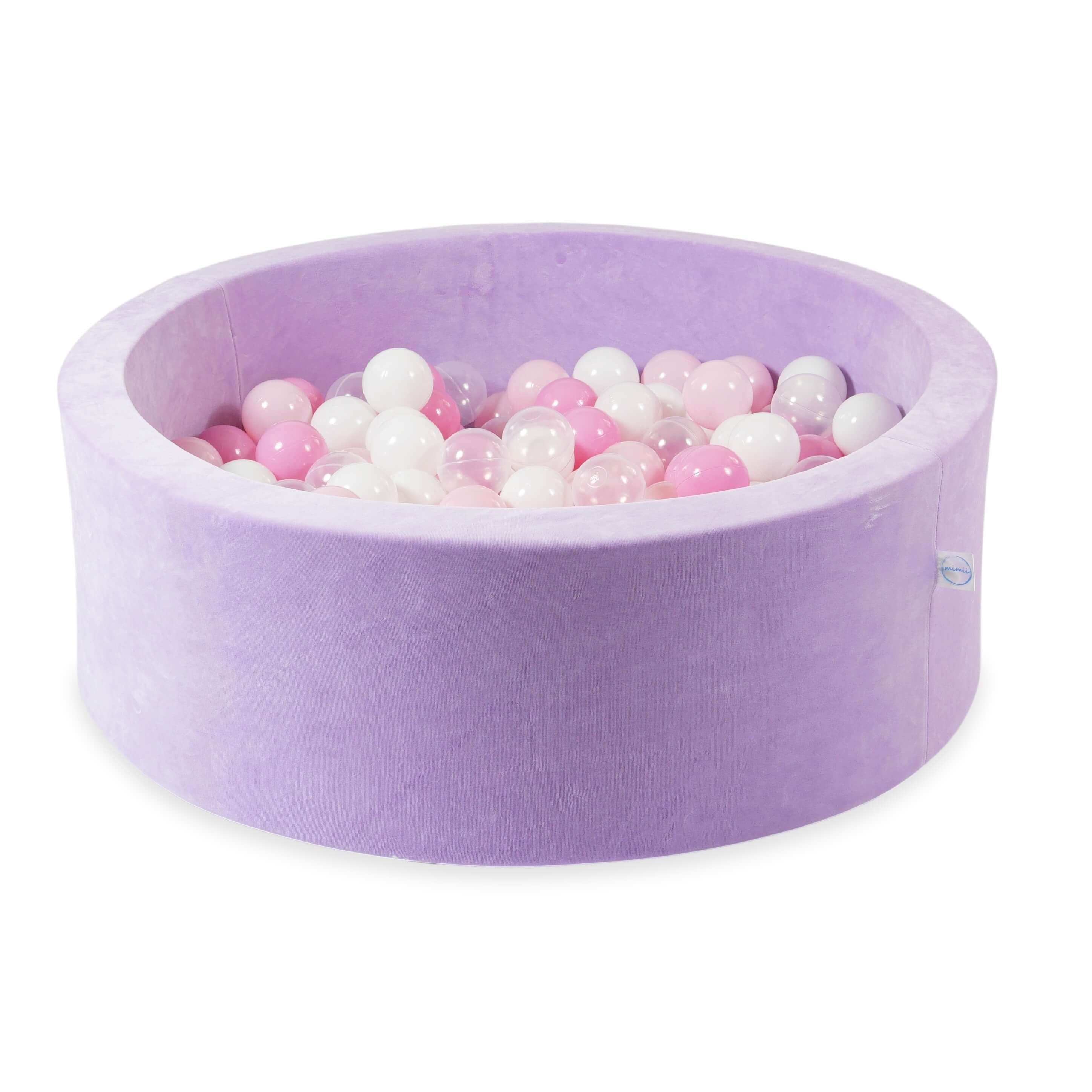 Ball pool in soft velvet lilac 90x30 cm with 200 balls