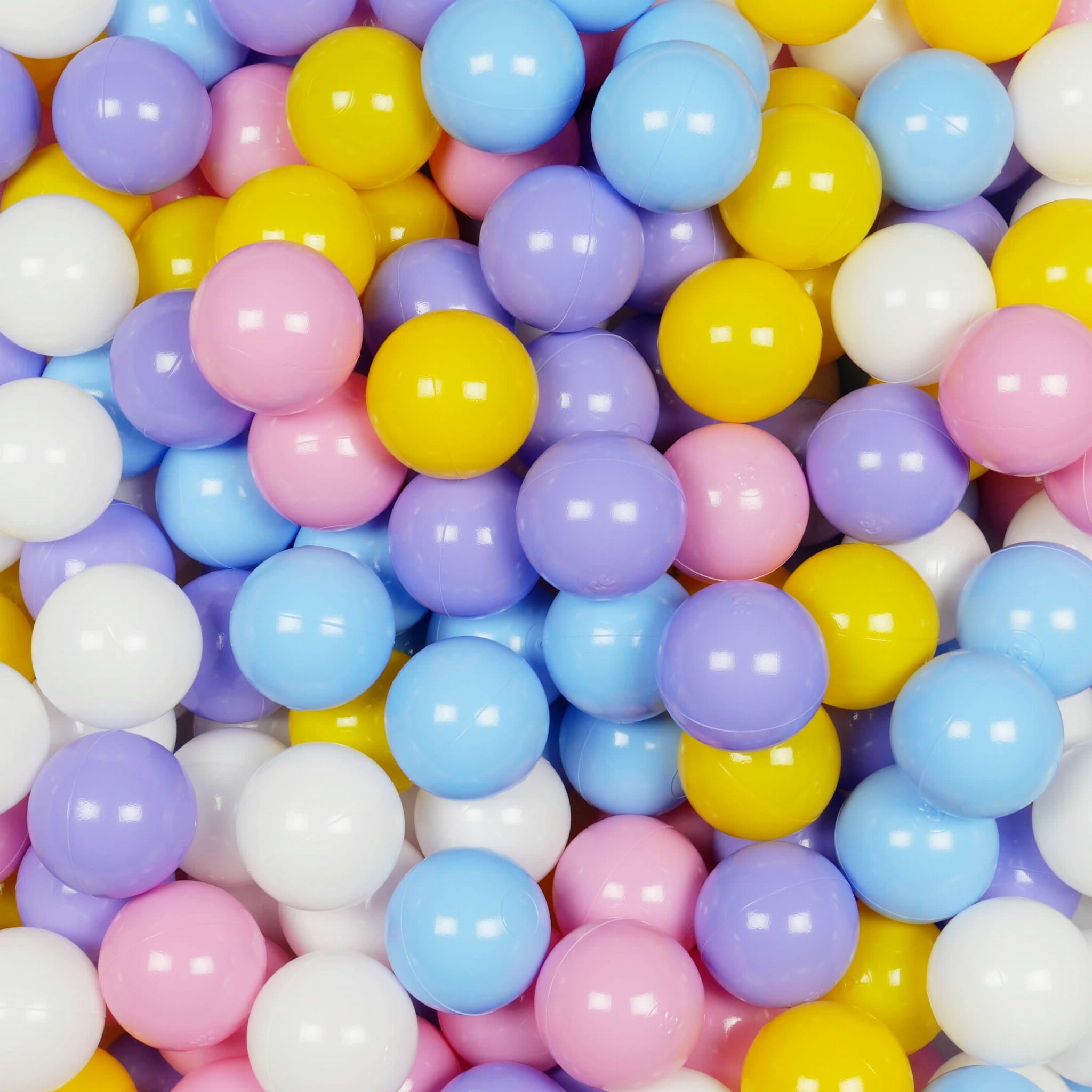 Game balls ø7cm 50 pieces white, heather, powder pink, yellow, light blue