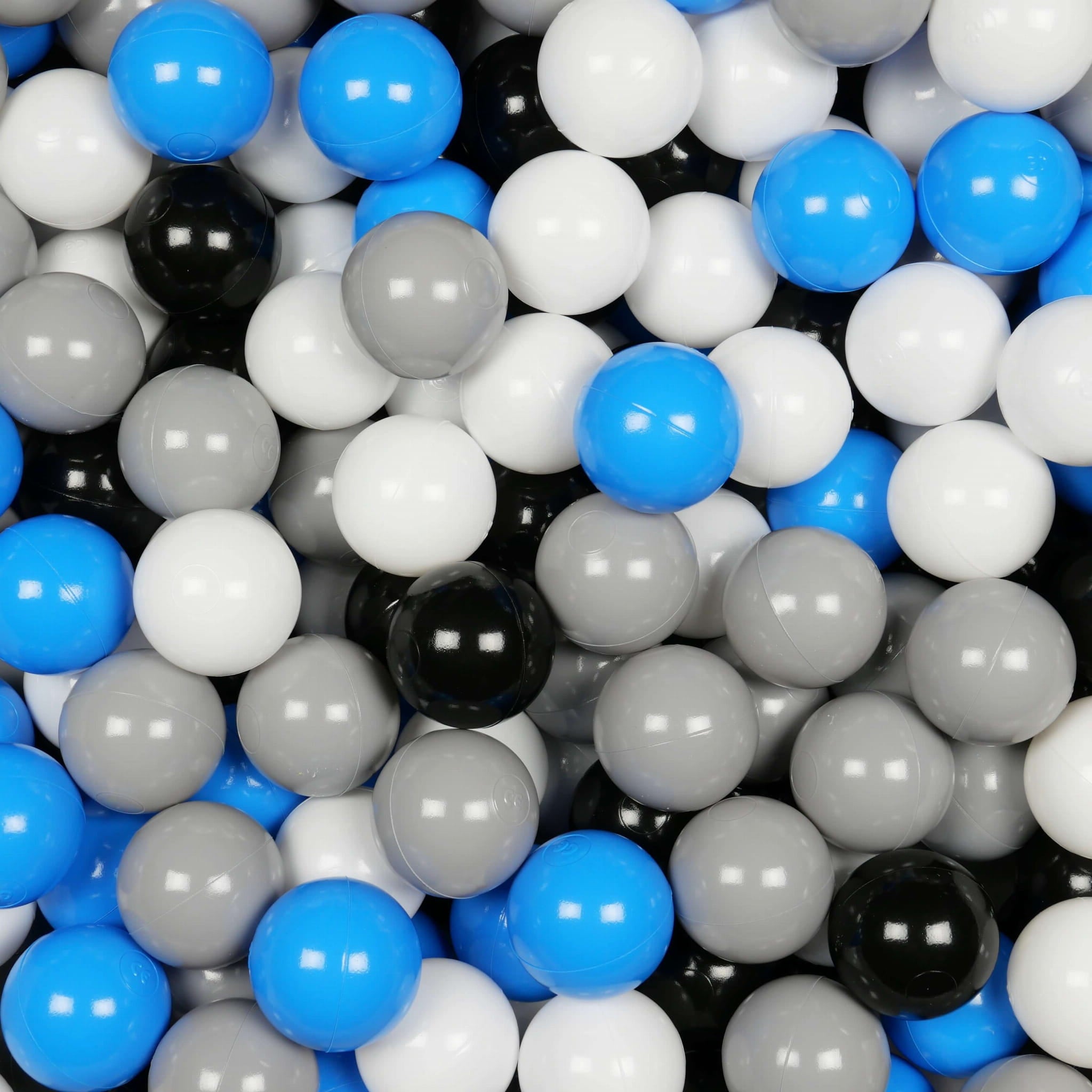 Game balls ø7cm 100 pieces white, gray, blue, black