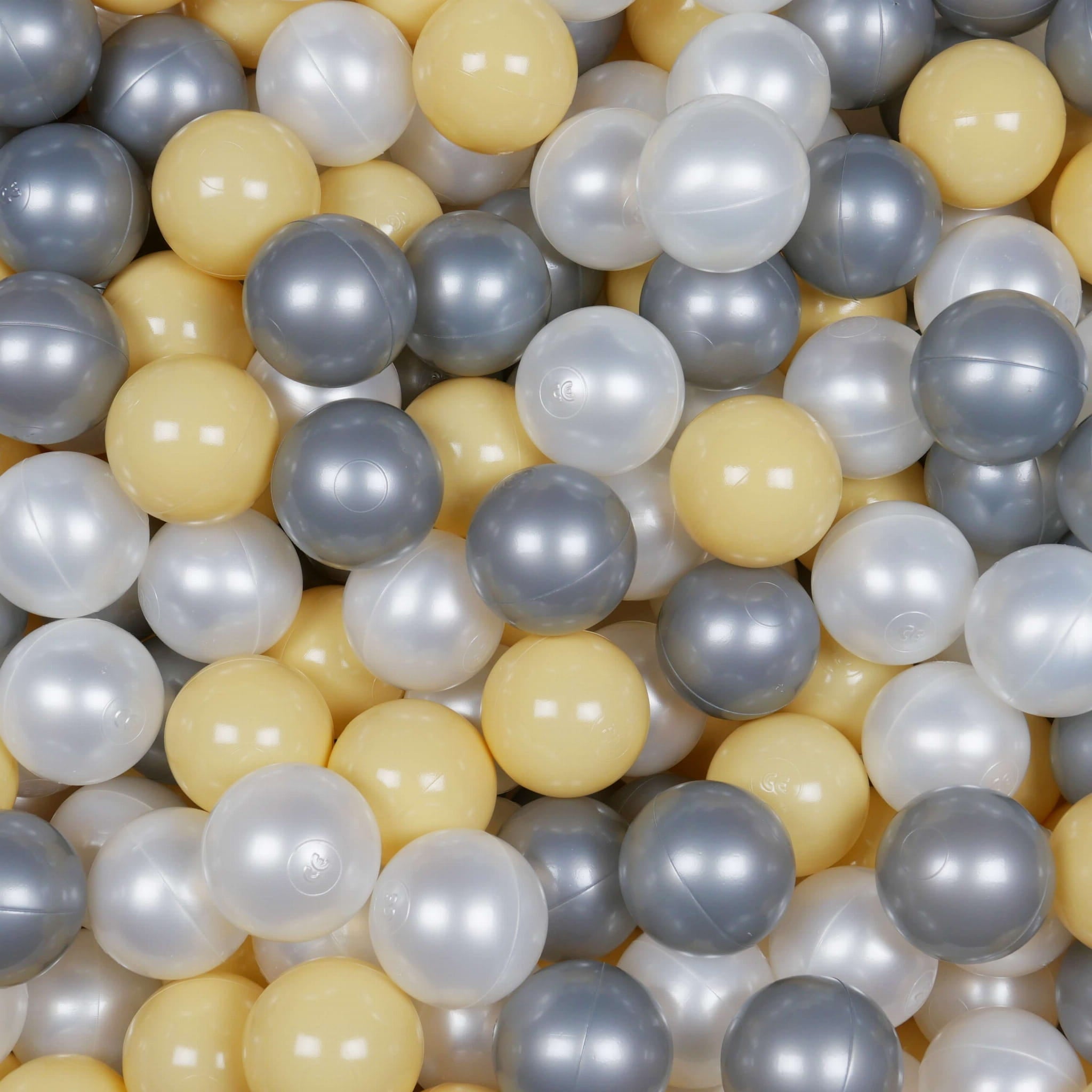 Play balls ø7cm 100 pieces pearl, silver, beige