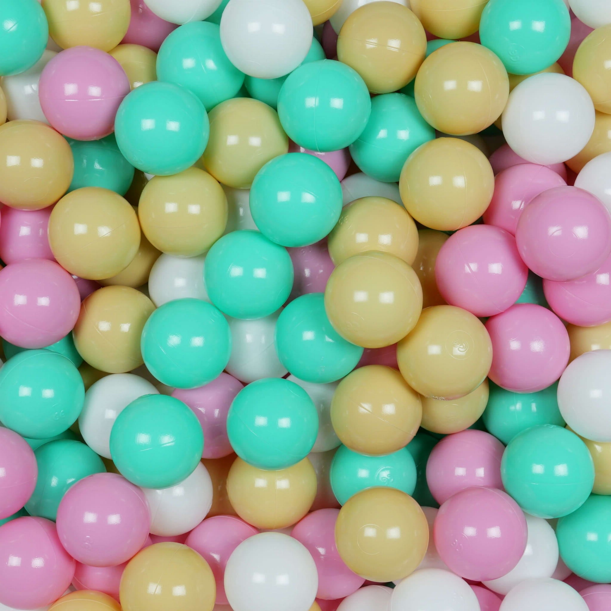 Play balls ø7cm 150 pieces white, mint, beige, powder pink