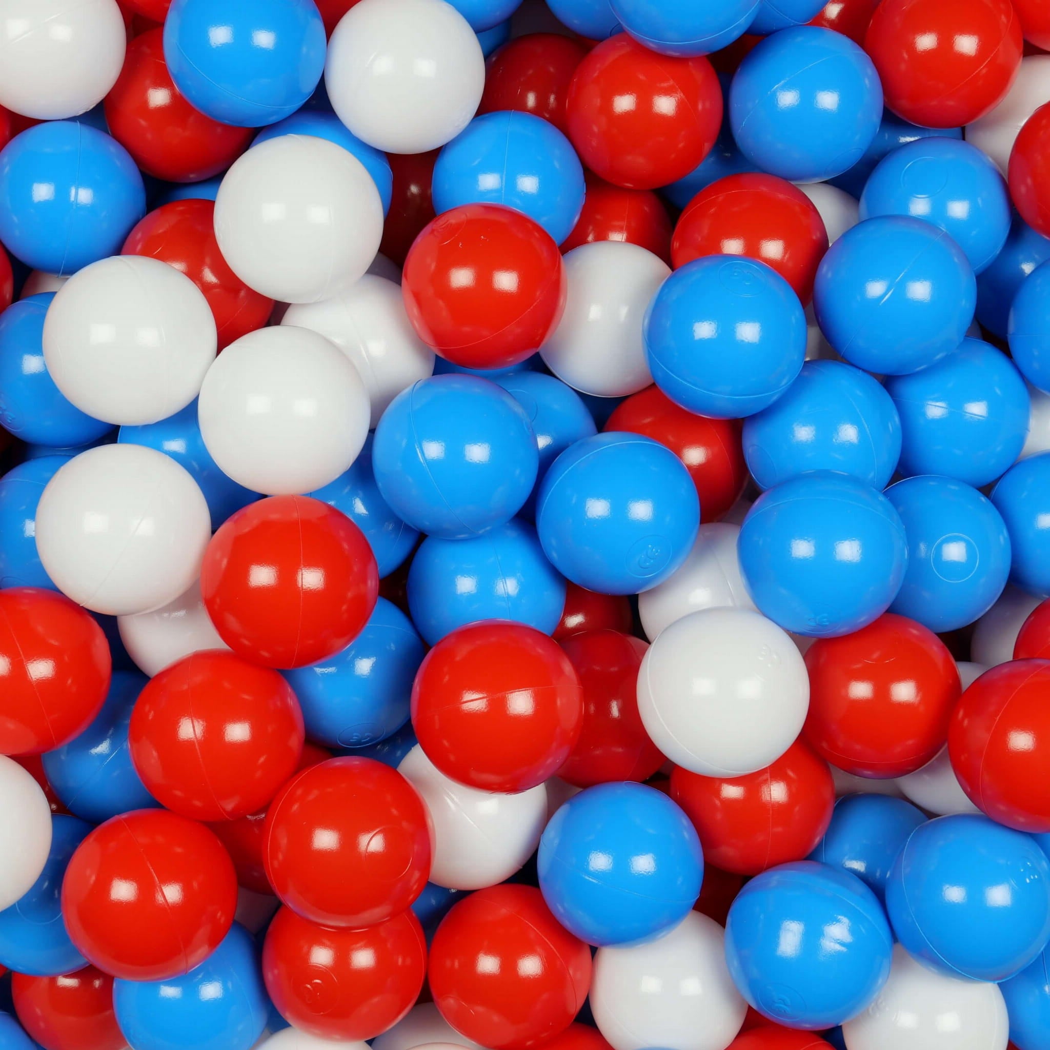 Game balls ø7cm 200 pieces white, red, blue