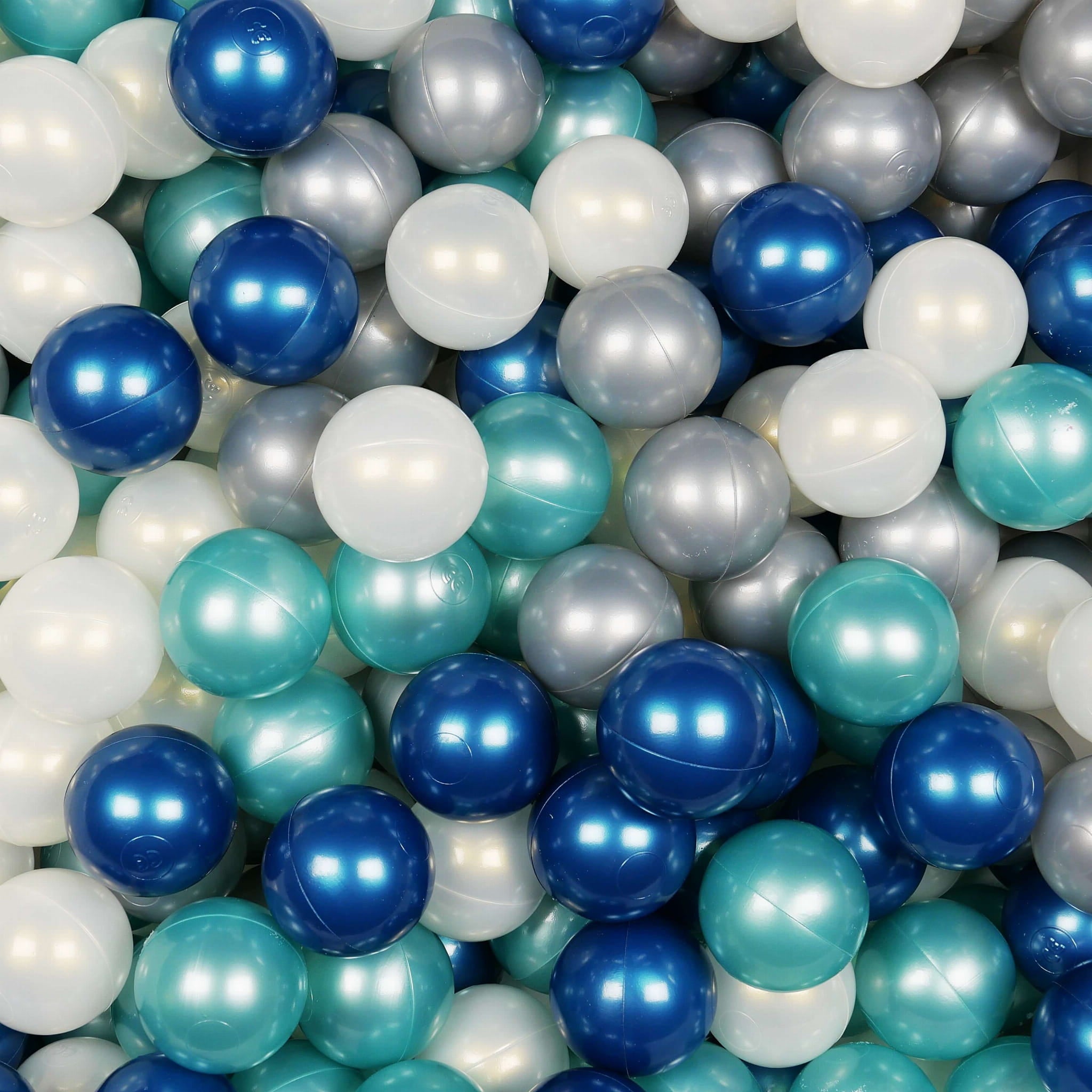 Game balls ø7cm 200 pieces metallic turquoise, metallic blue, iridescent, silver
