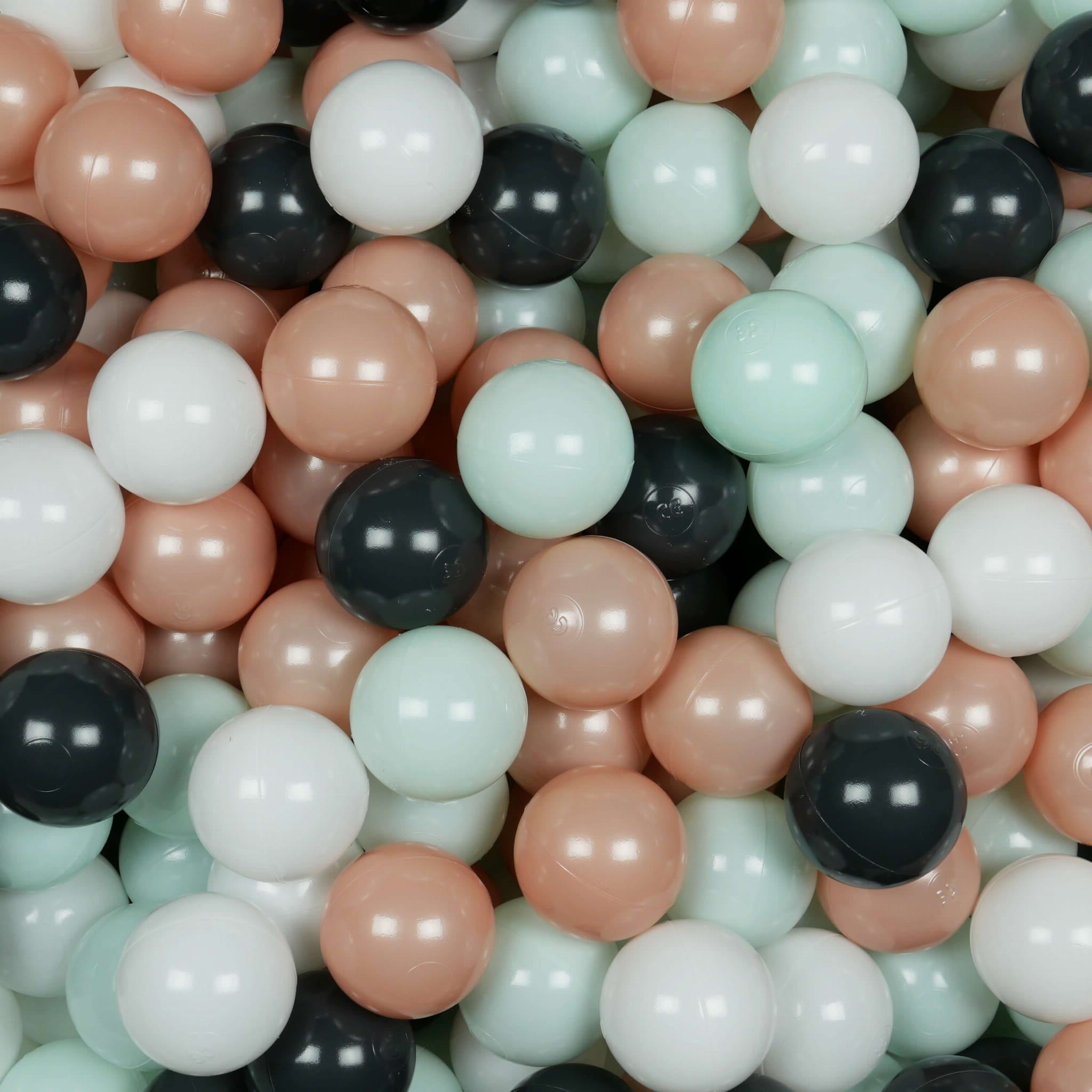 Game balls ø7cm 200 pieces white, graphite, rose gold, light mint