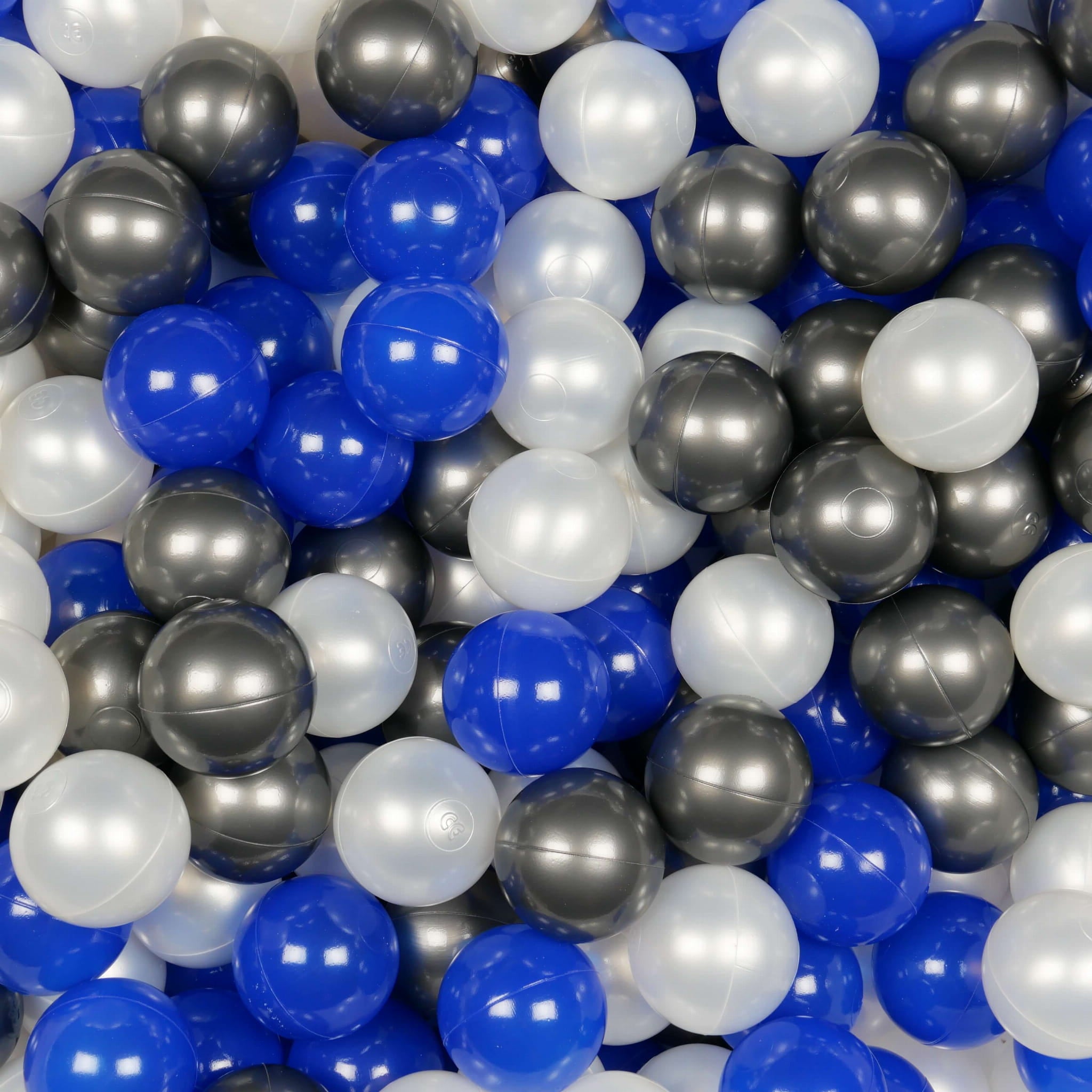 Game balls ø7cm 25 pieces pearl, metallic graphite, blue