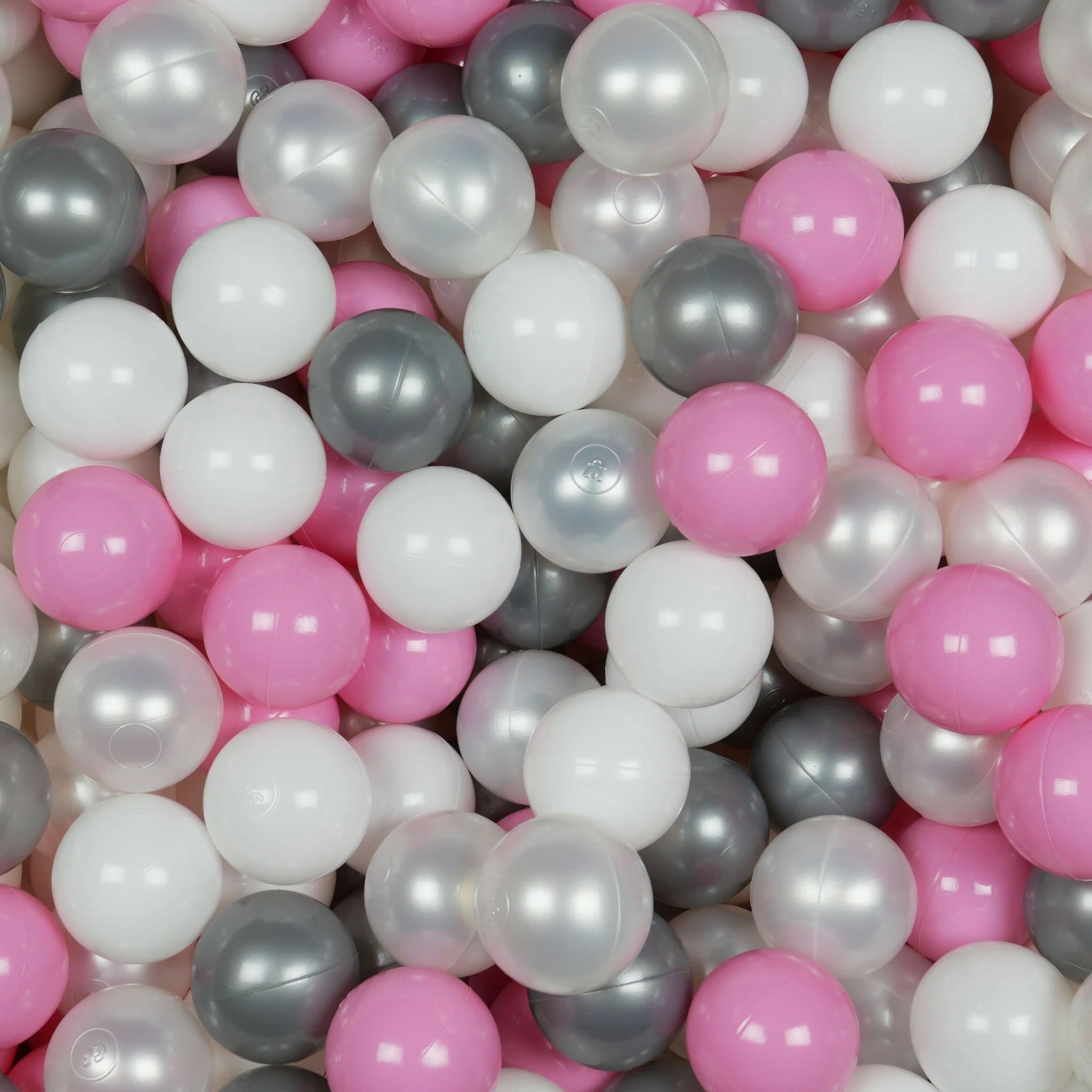 Game balls ø7cm 300 pieces white, pearl, silver, dusty pink