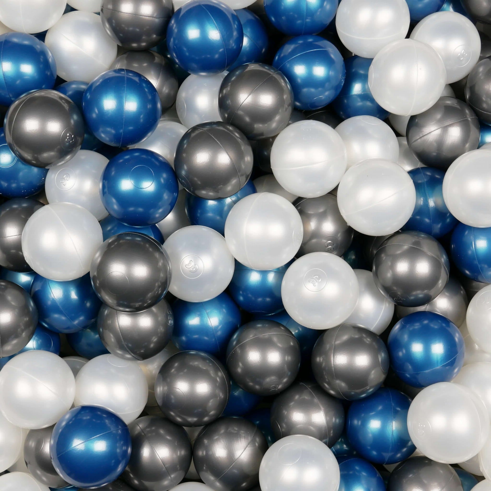 Game balls ø7cm 300 pieces pearl, metallic blue, metallic graphite