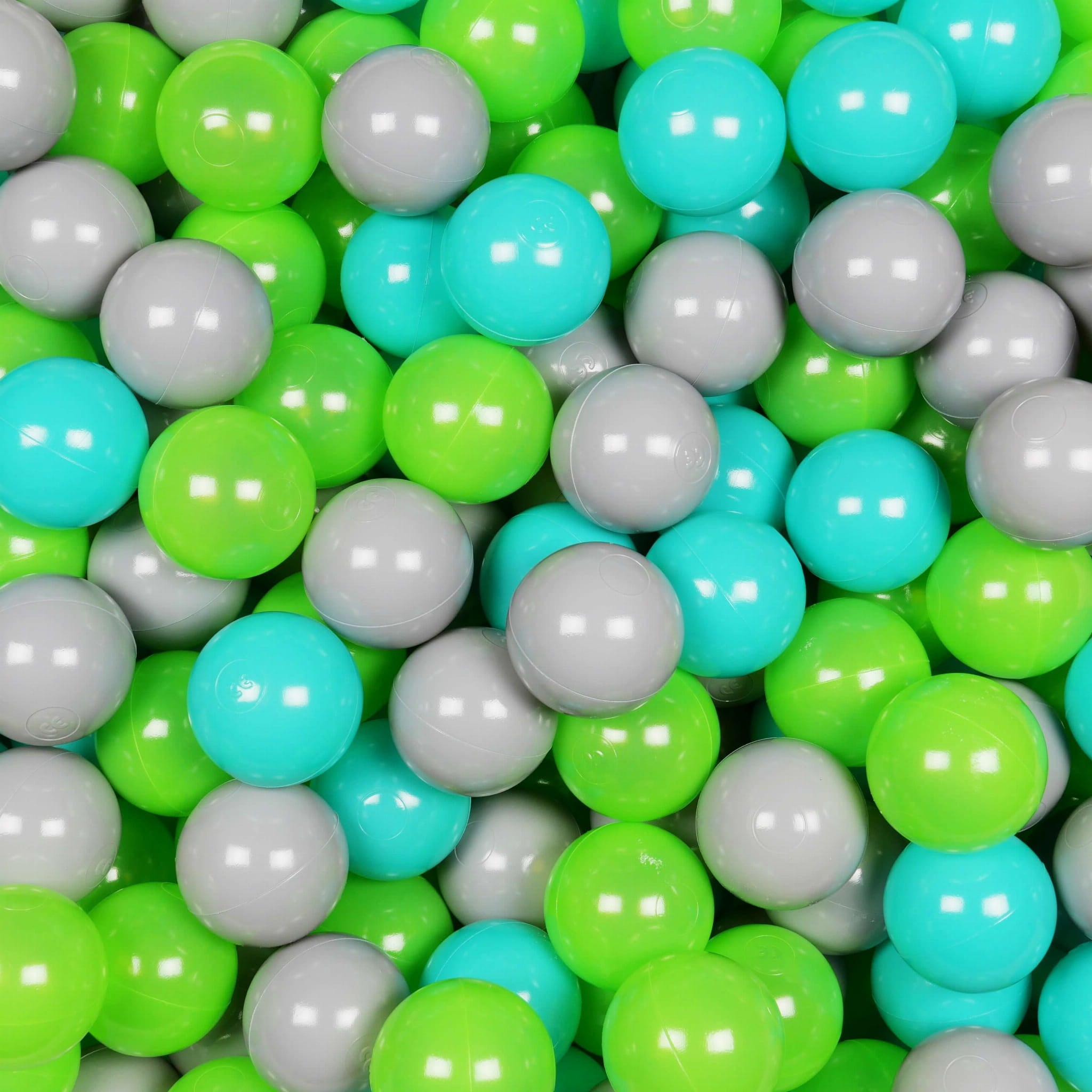 Play balls ø7cm 500 pieces gray, turquoise, celadon