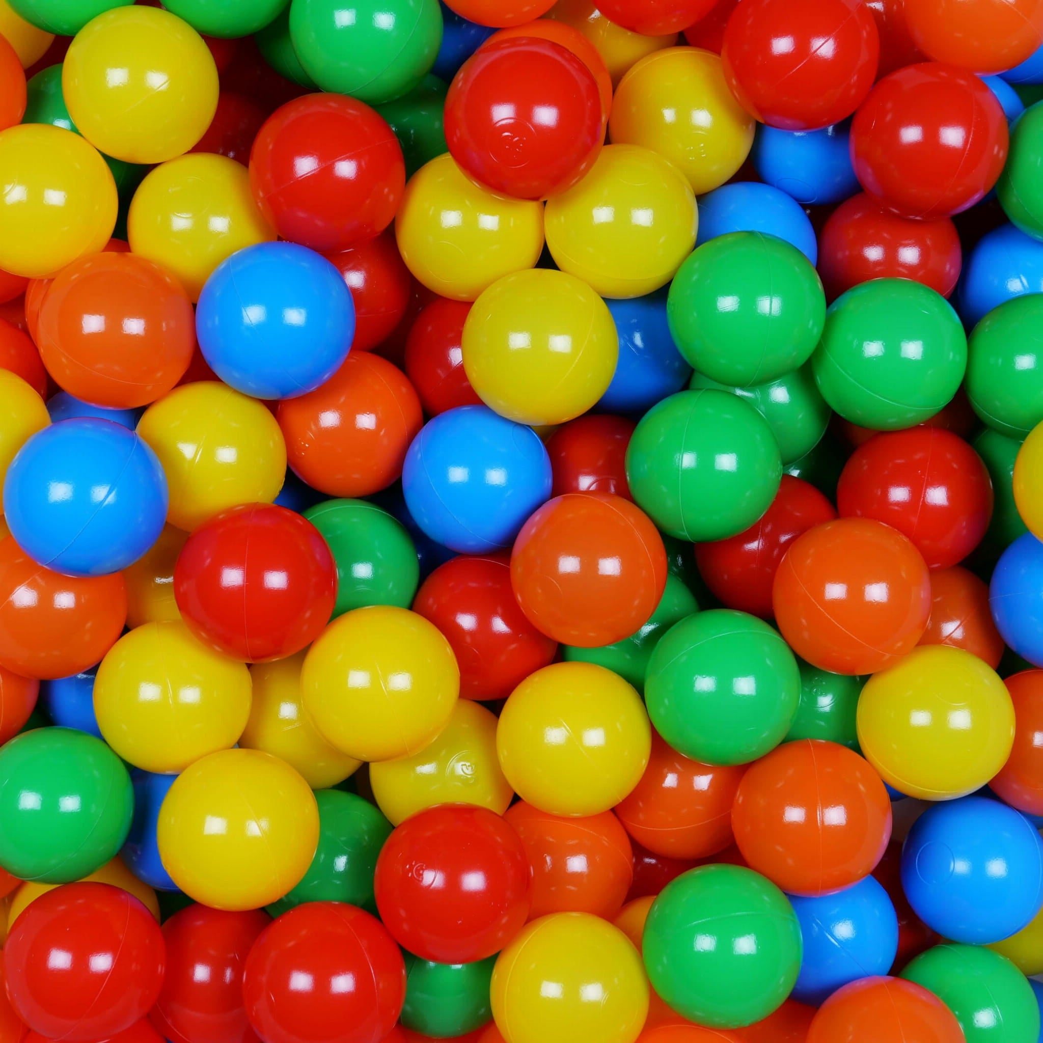 Play balls ø7cm 500 pieces green, yellow, orange, red, blue