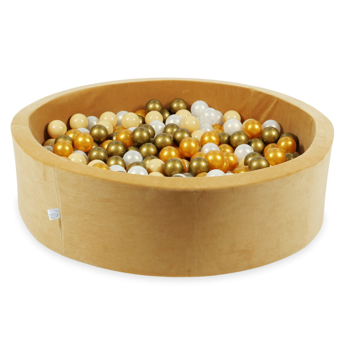 Velvet Ball Pit Velvet Soft Caramel 110x30 cm with 400 balls