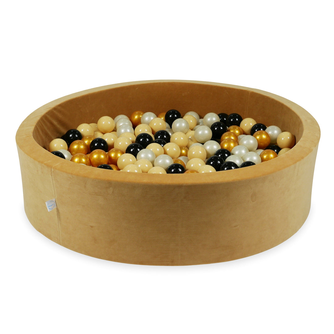 Velvet Ball Pit Velvet Soft Caramel 110x30 cm with 400 balls