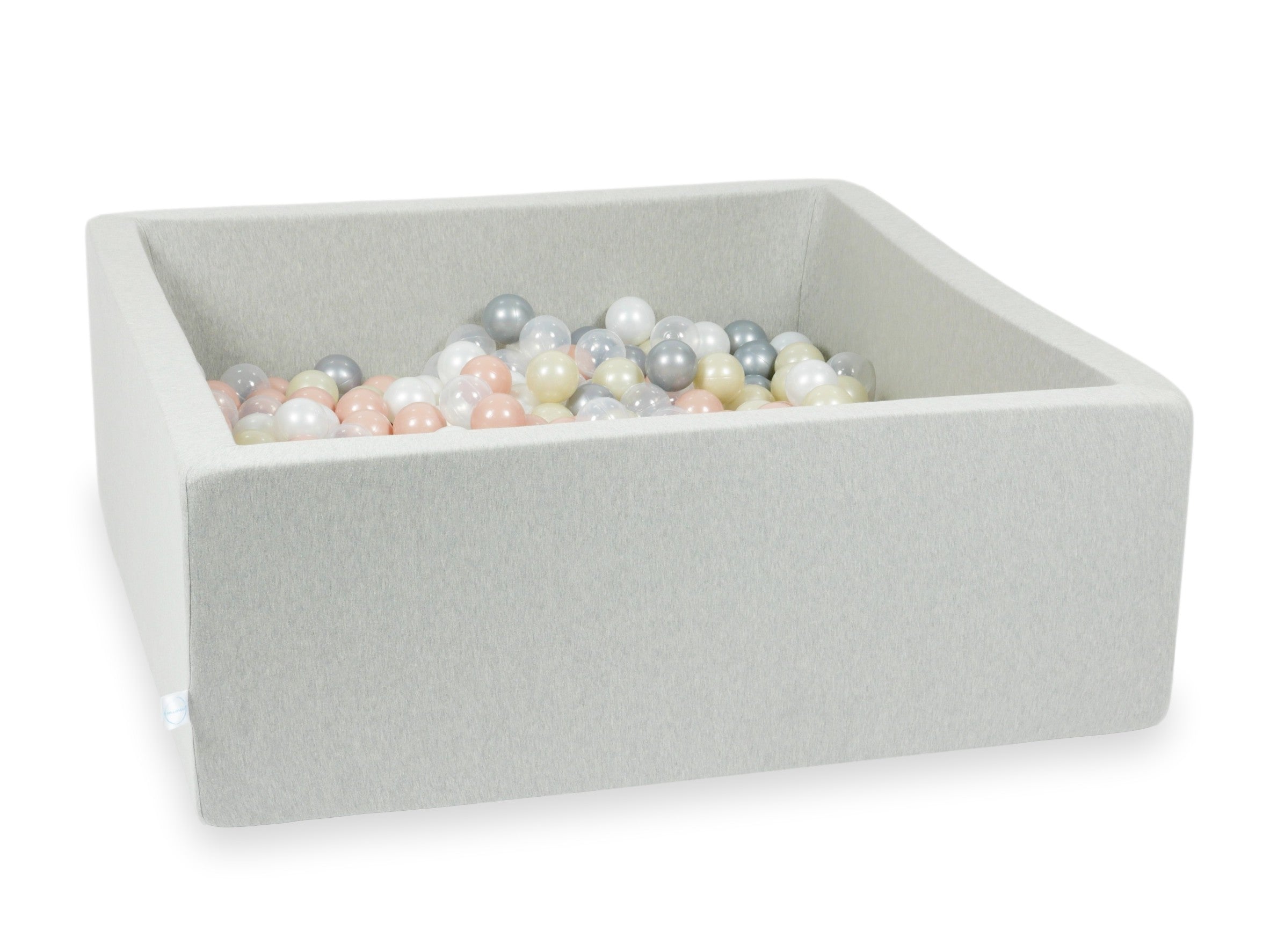 Square ball pit 110x110x40 cm in light gray, 600 balls