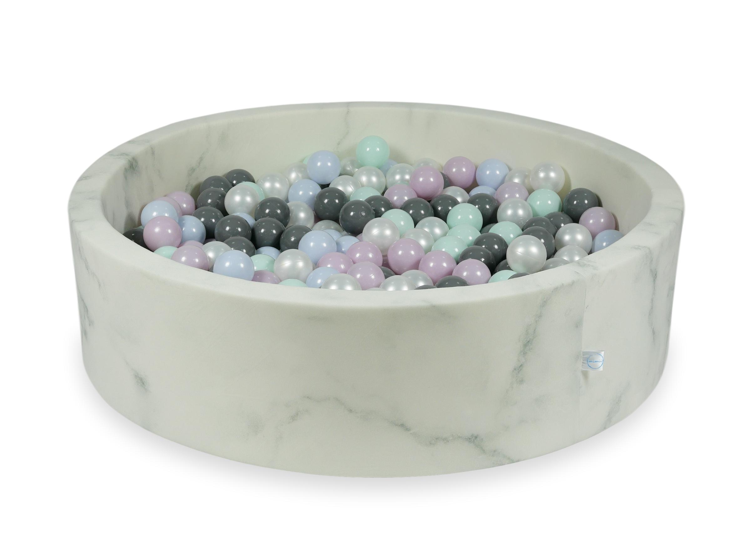 Velvet Ball Pit Marble 110x30 cm with 400 balls