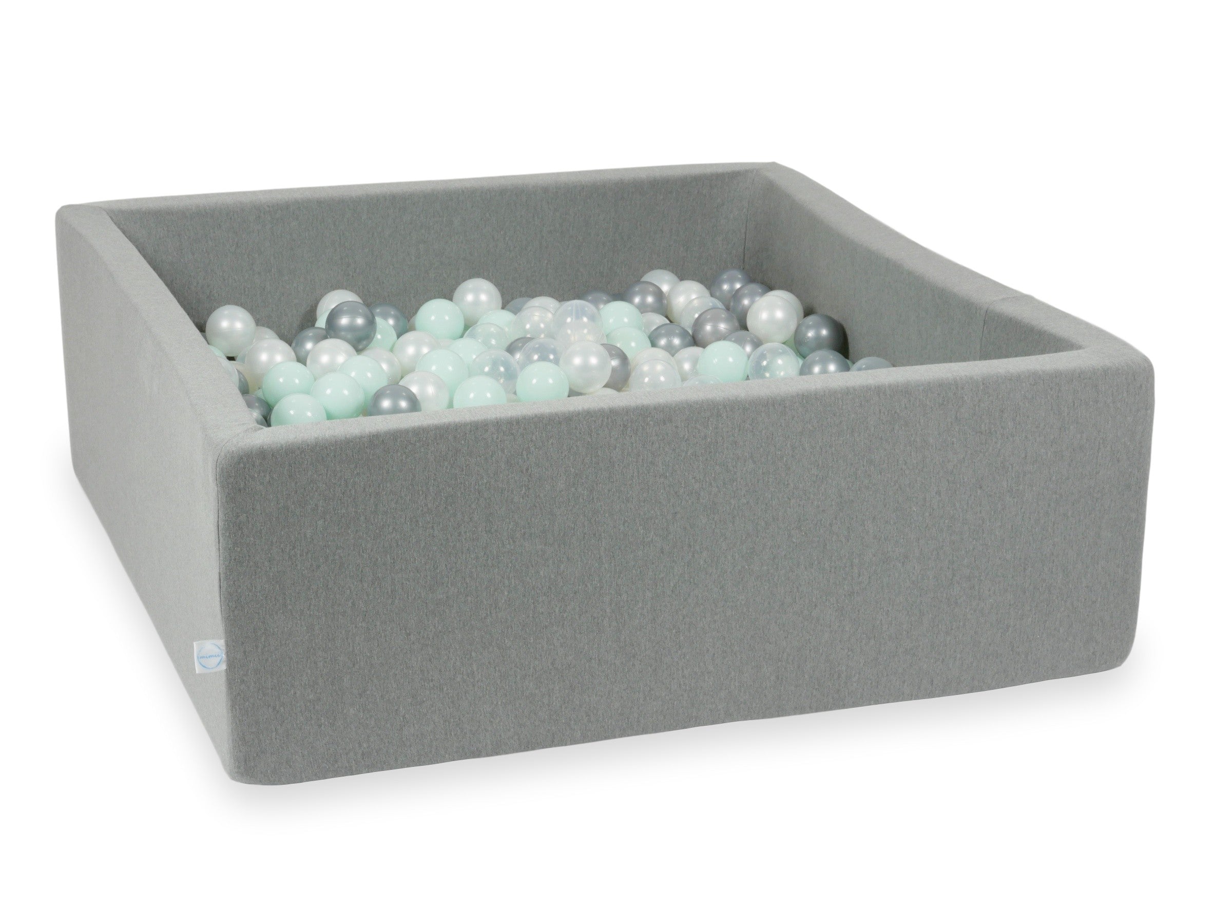 Square ball pit 110x110x40 cm in gray, 600 balls