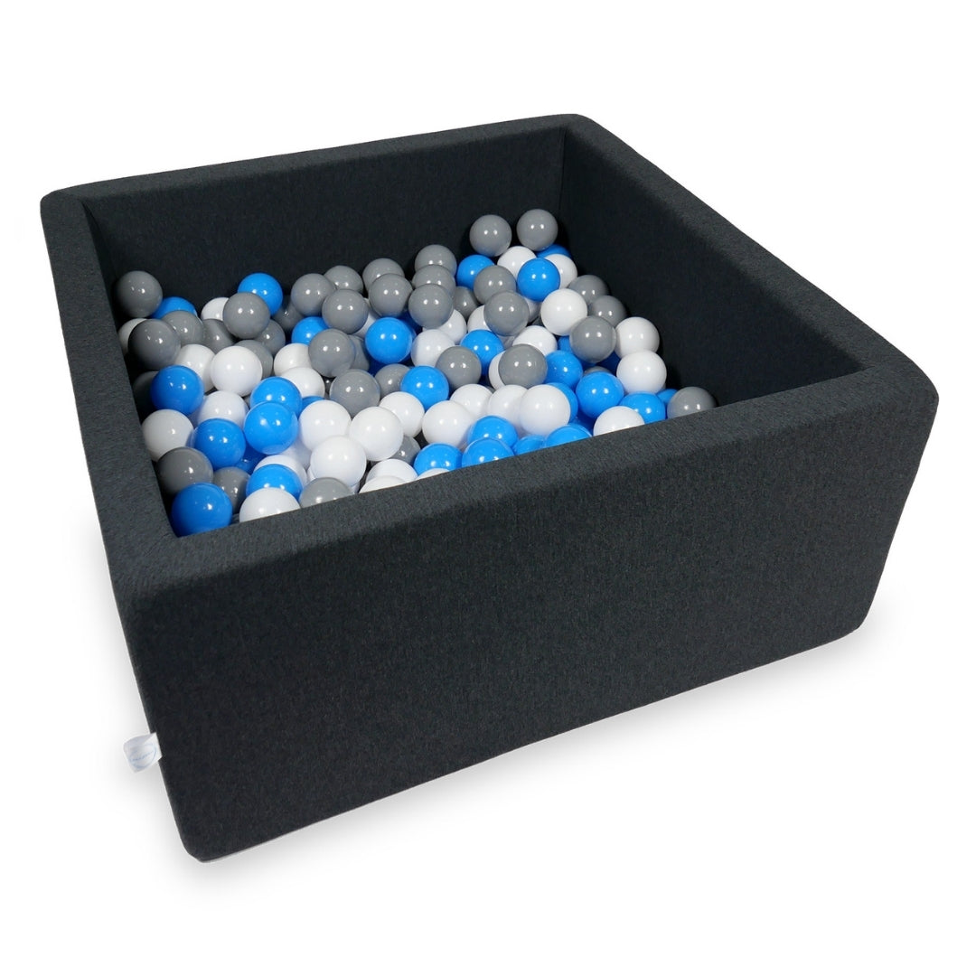 Square ball pit 90x90x40 cm in Graphite, 400 balls