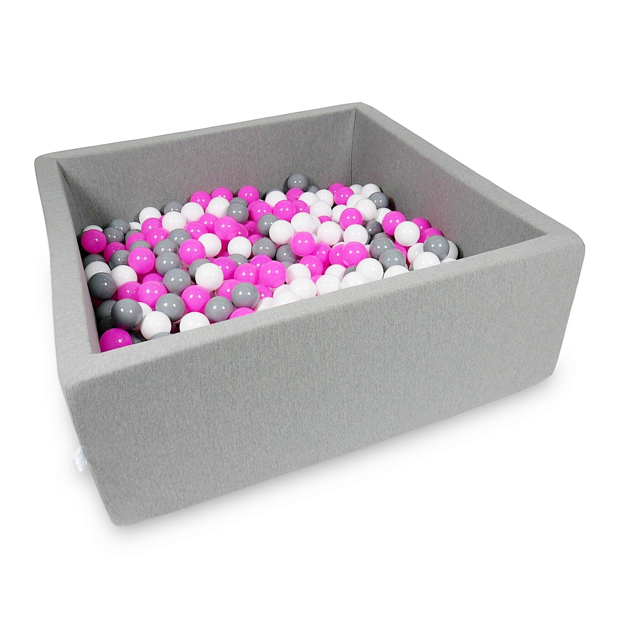 Square ball pit 110x110x40 cm in gray, 600 balls