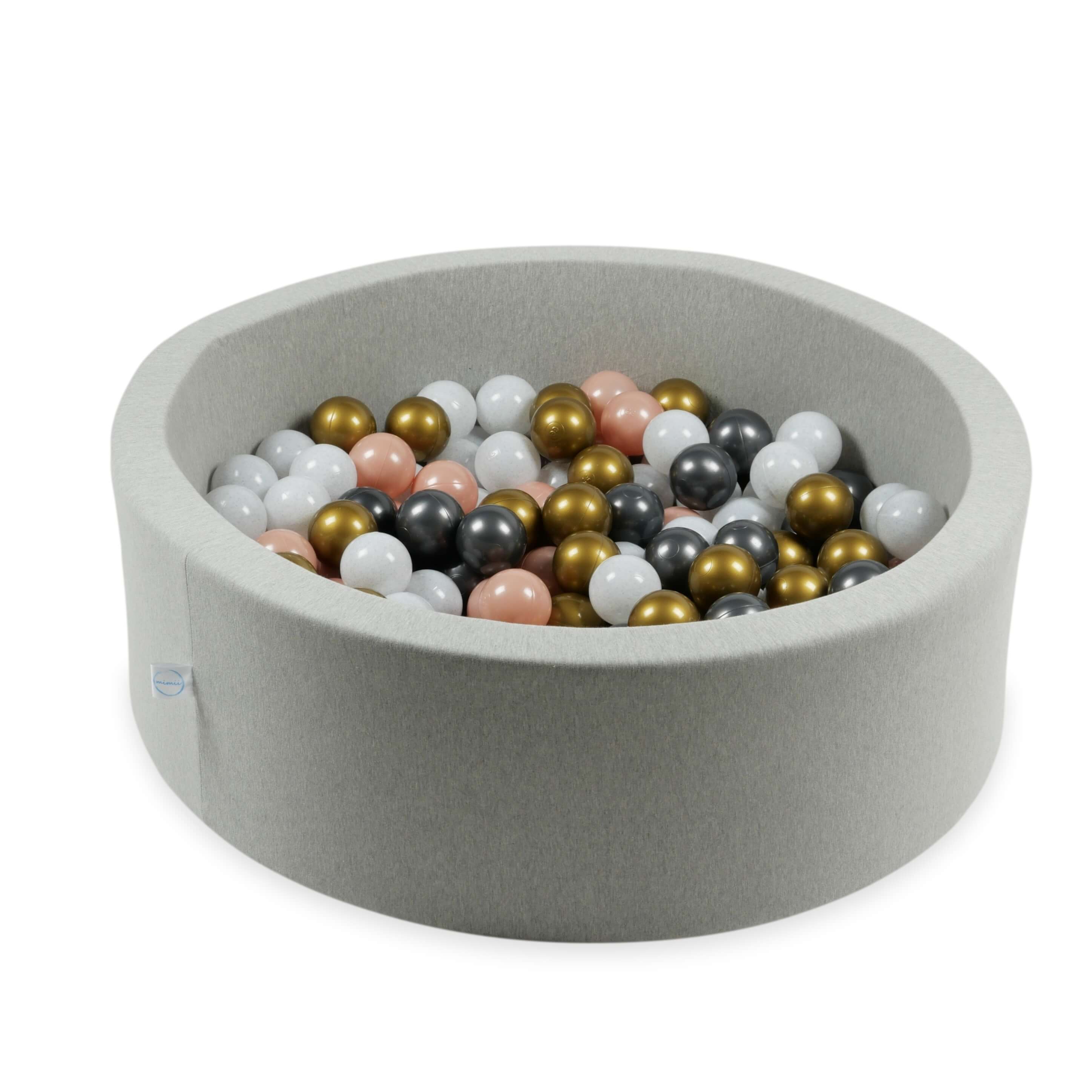 Play balls ø7cm 500 pieces white pull, metallic graphite, rose gold, old gold