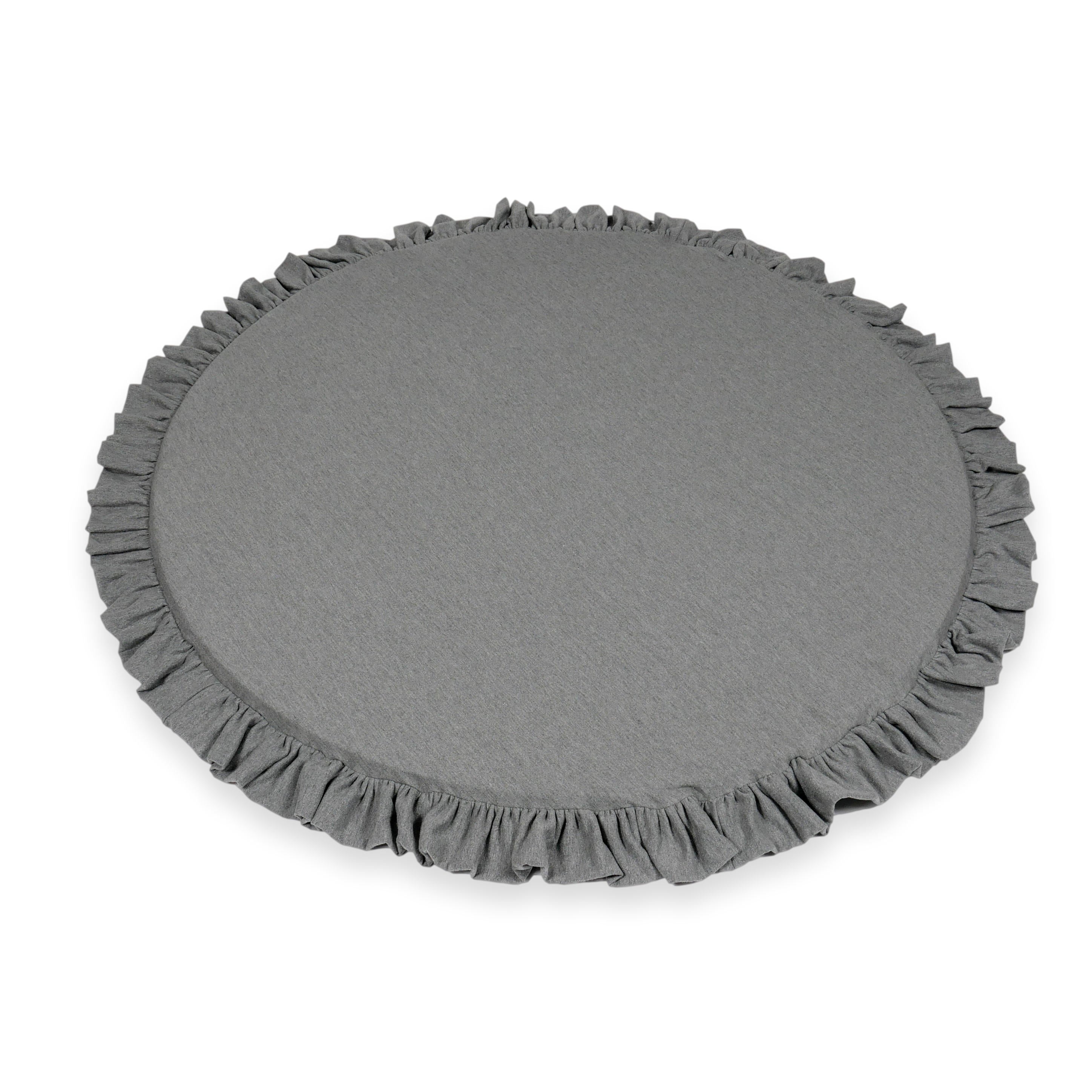 Round baby play mat 100cm with ruffle in jersey