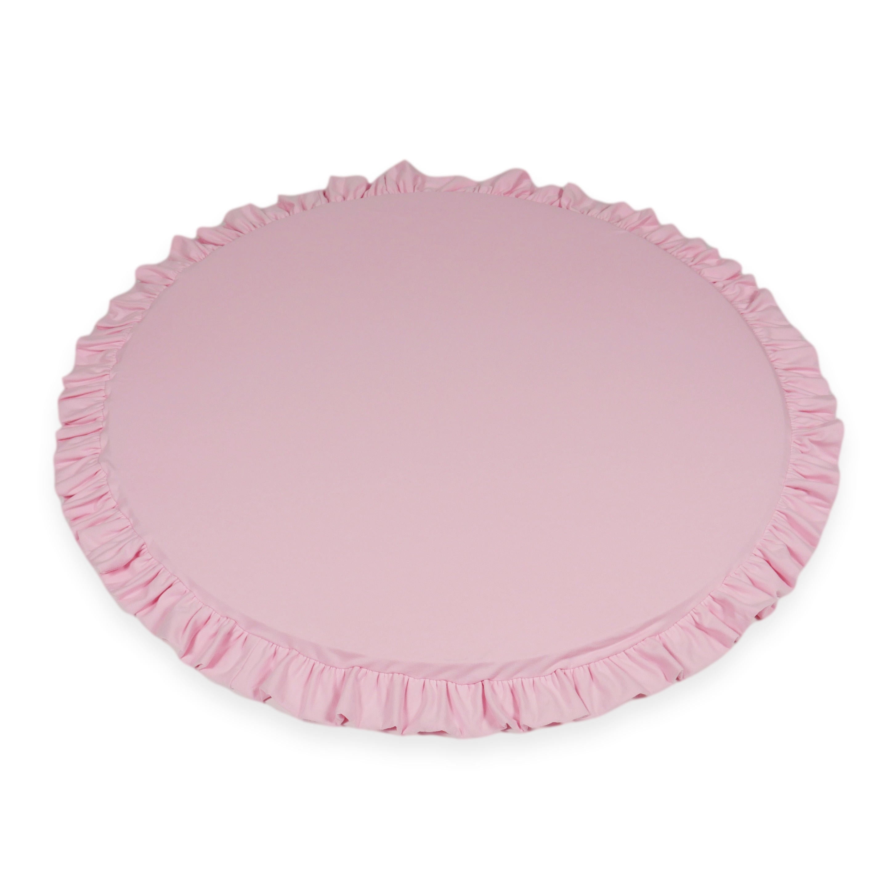 Round baby play mat 100cm with ruffle in jersey