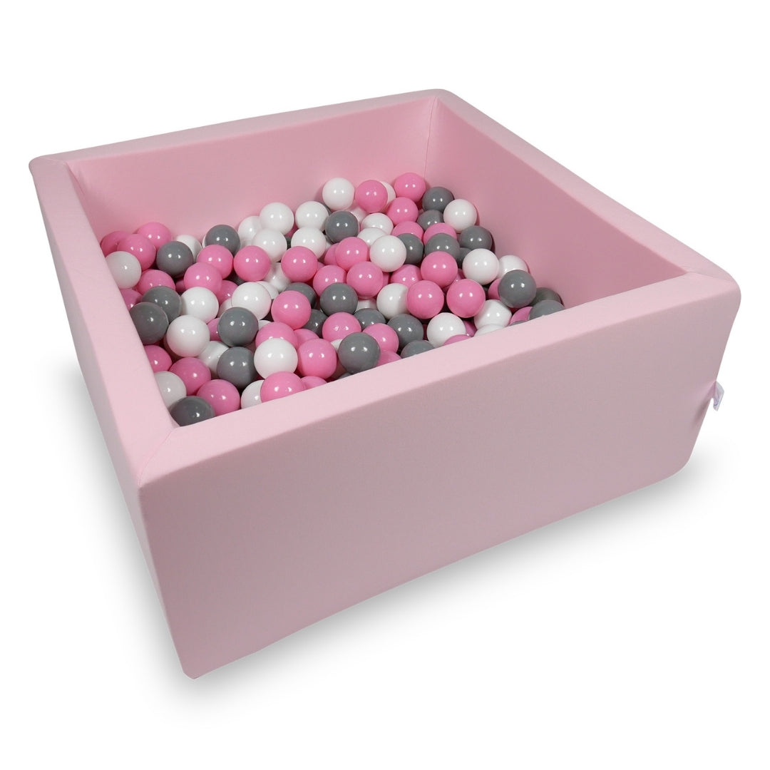 Square ball pit 90x90x40 cm in Powder Pink, 400 balls