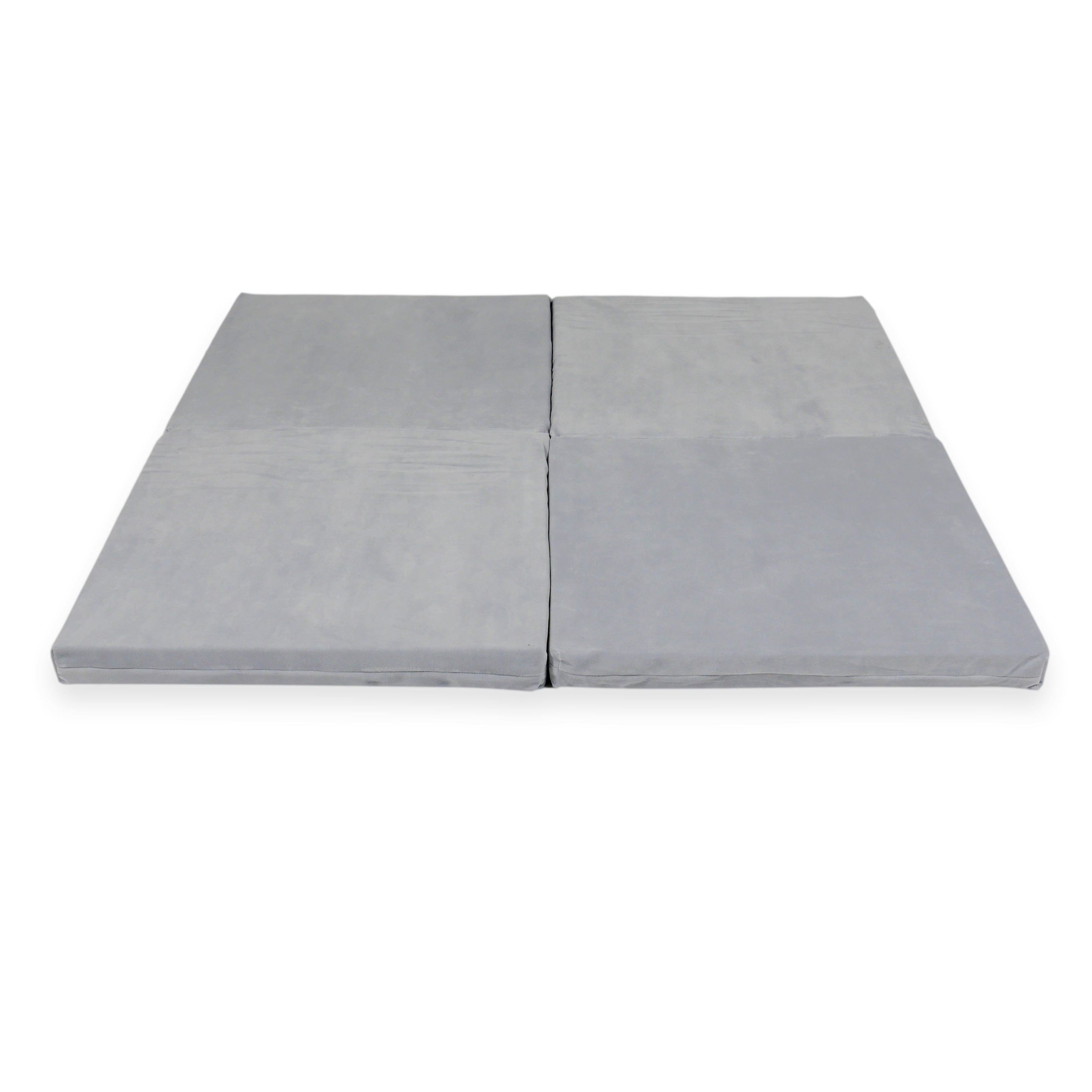 Foldable square baby play mat 120 × 120 cm in soft velvet