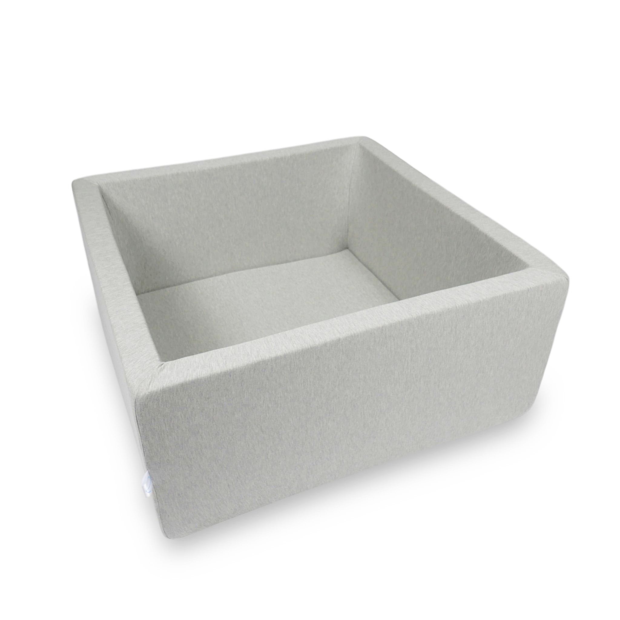 Square Ball Pit 90x90x40 cm light gray without balls