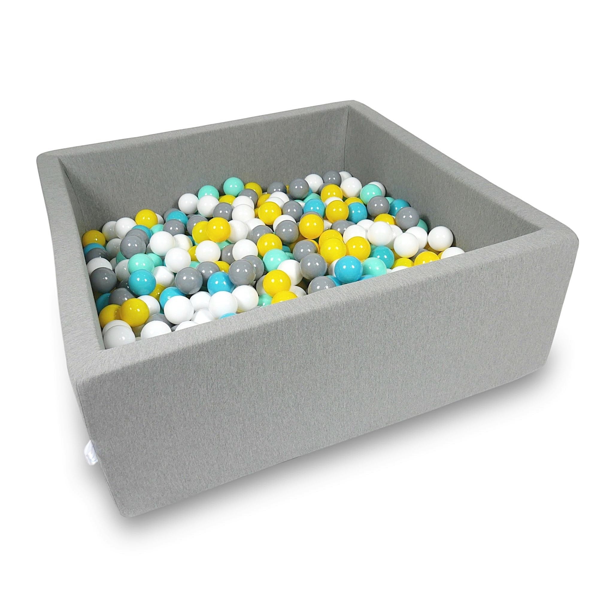 Square ball pit 110x110x40 cm in gray, 600 balls