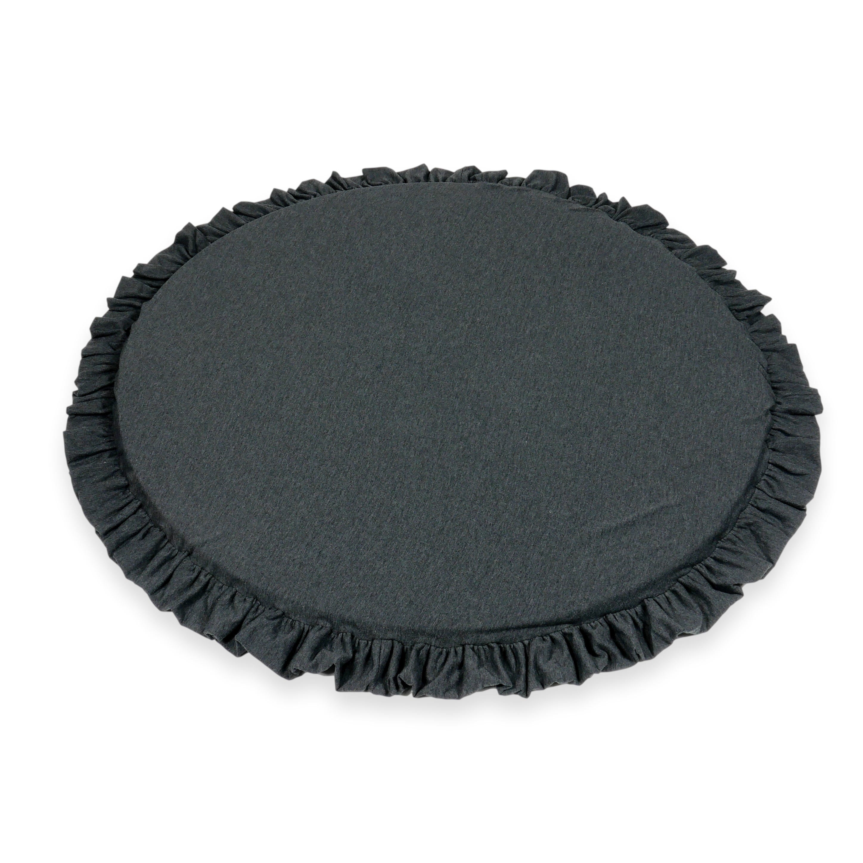 Round baby play mat 100cm with ruffle in jersey