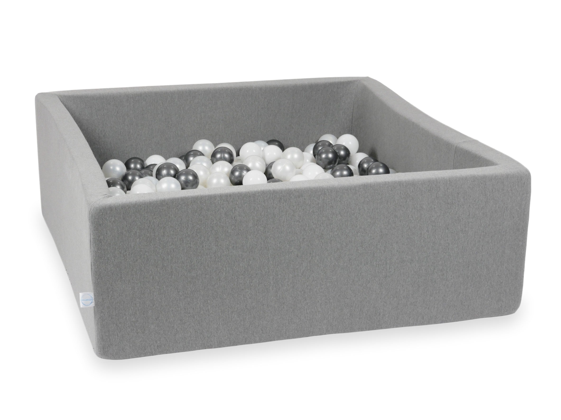 Square ball pit 110x110x40 cm in gray, 600 balls