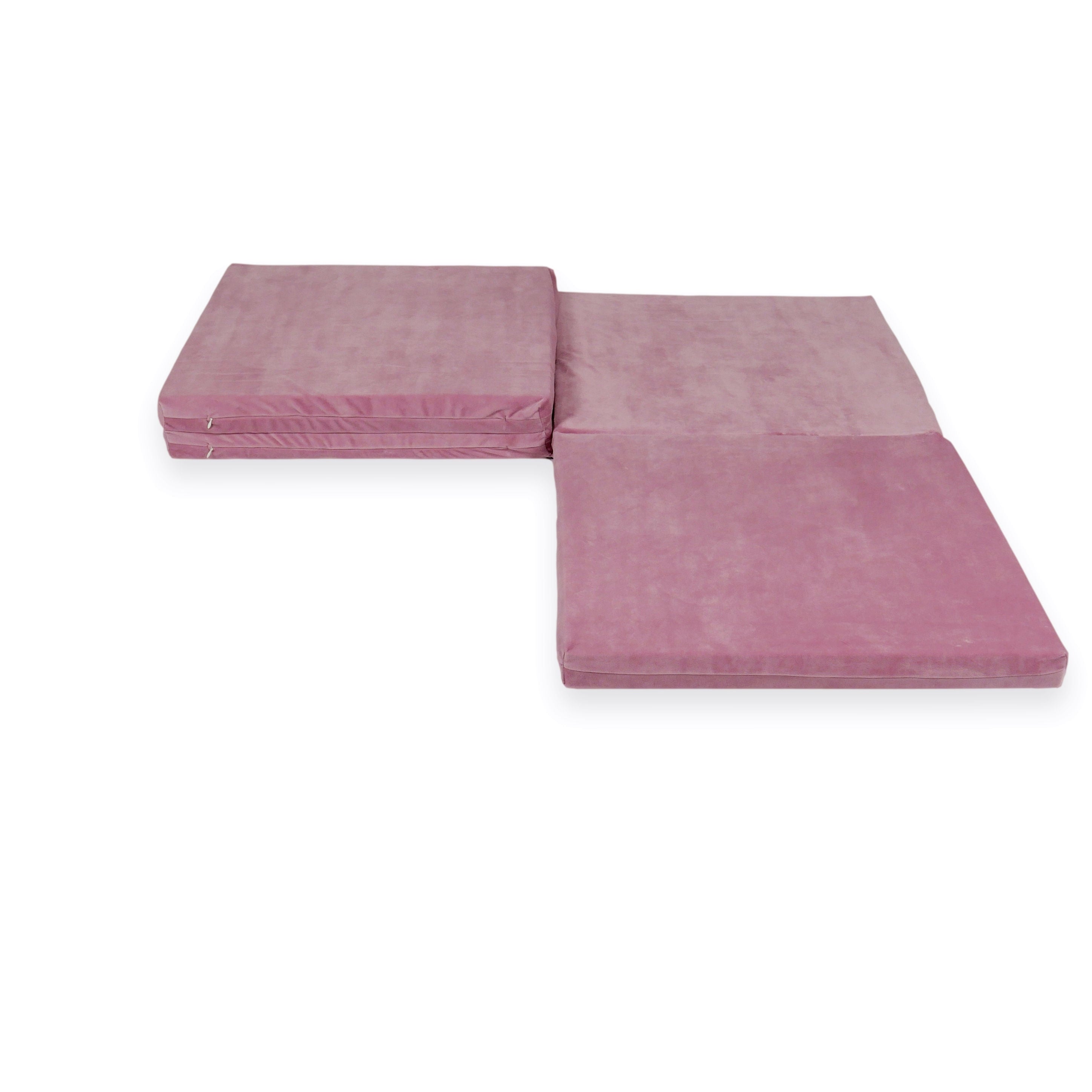 Foldable square baby play mat 120 × 120 cm in soft velvet