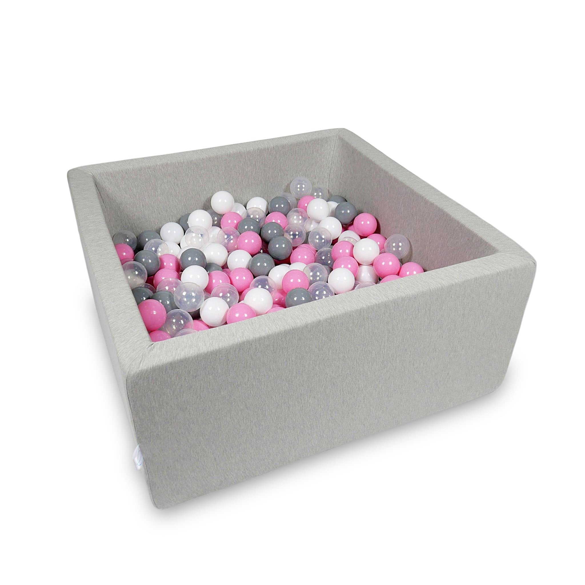 Square ball pit 90x90x40 cm in Light Gray, 400 balls