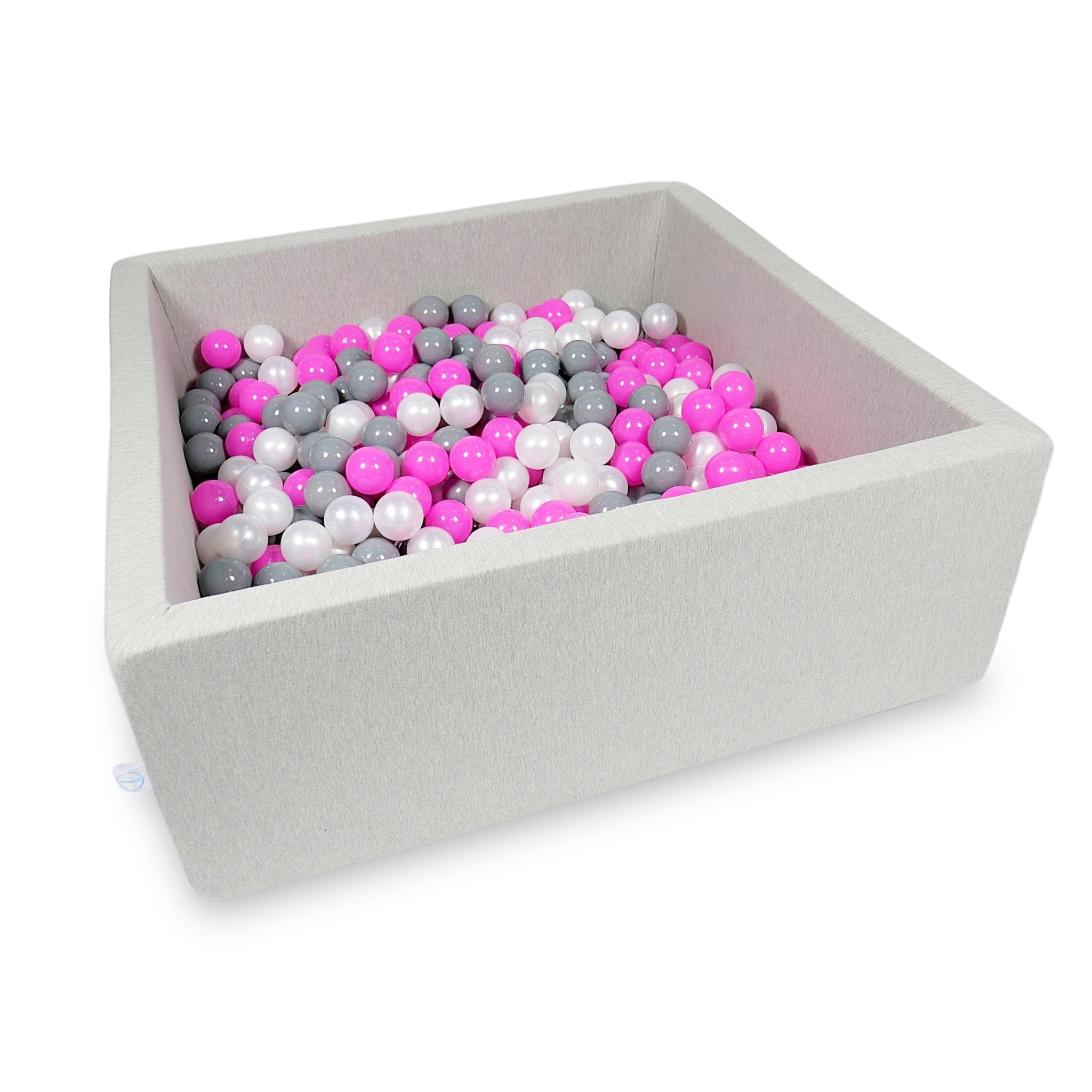 Square ball pit 110x110x40 cm in light gray, 600 balls