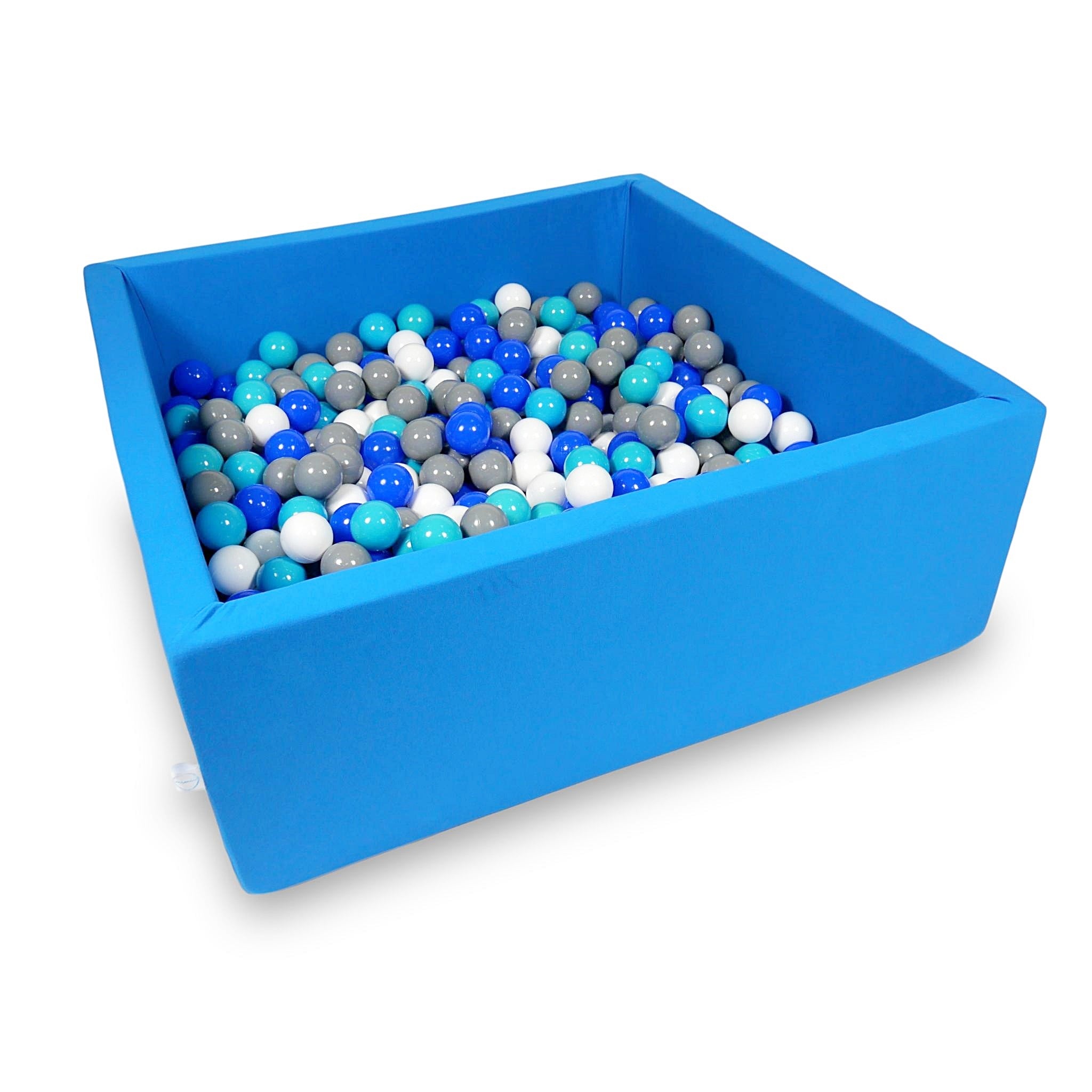 Square ball pit 110x110x40 cm in blue, 600 balls