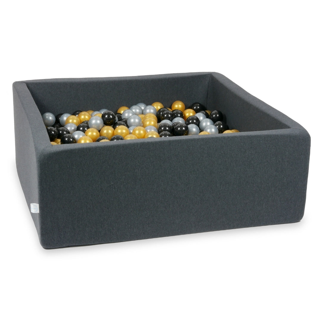Square ball pit 110x110x40 cm in graphite, 600 balls