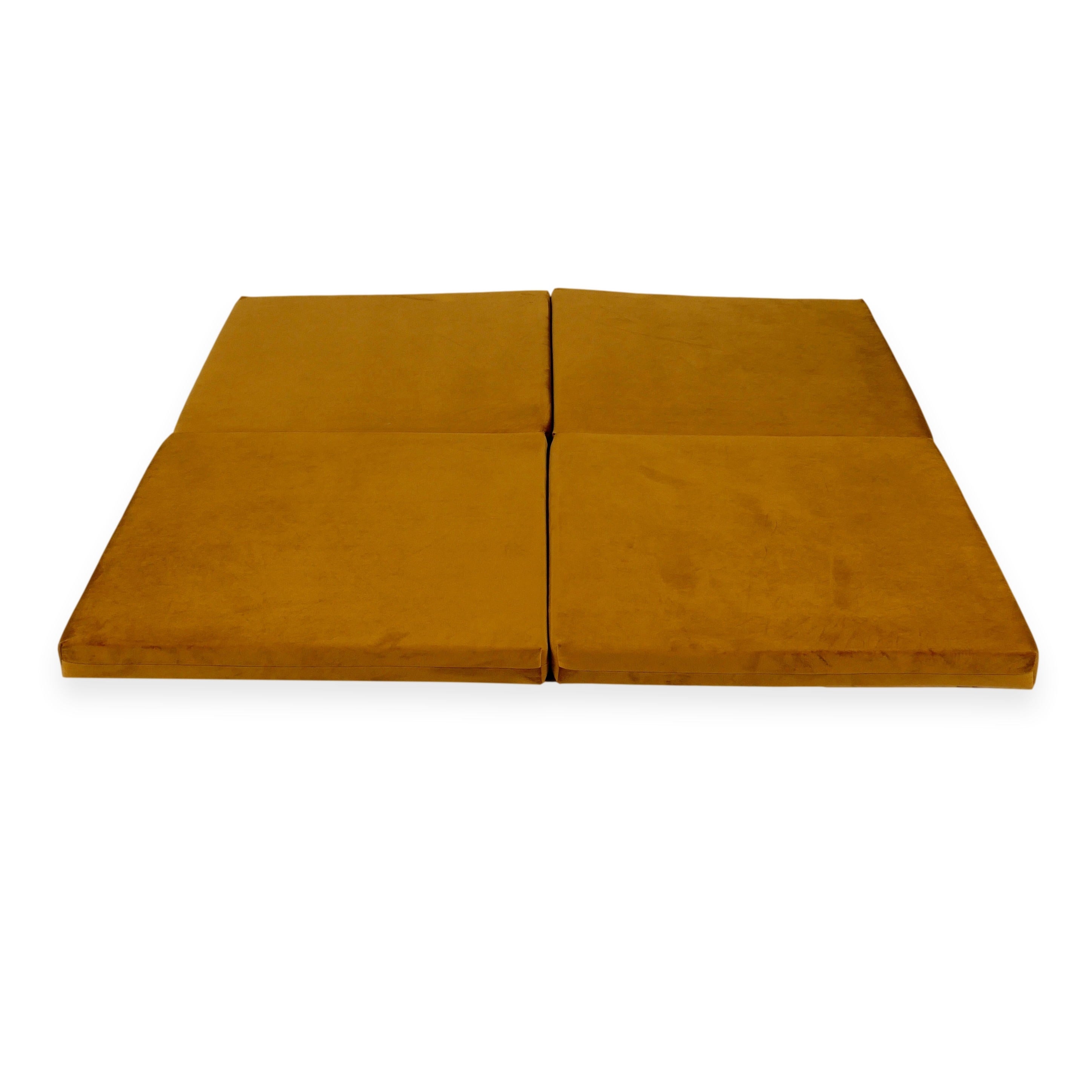 Foldable square baby play mat 120 × 120 cm in velvet