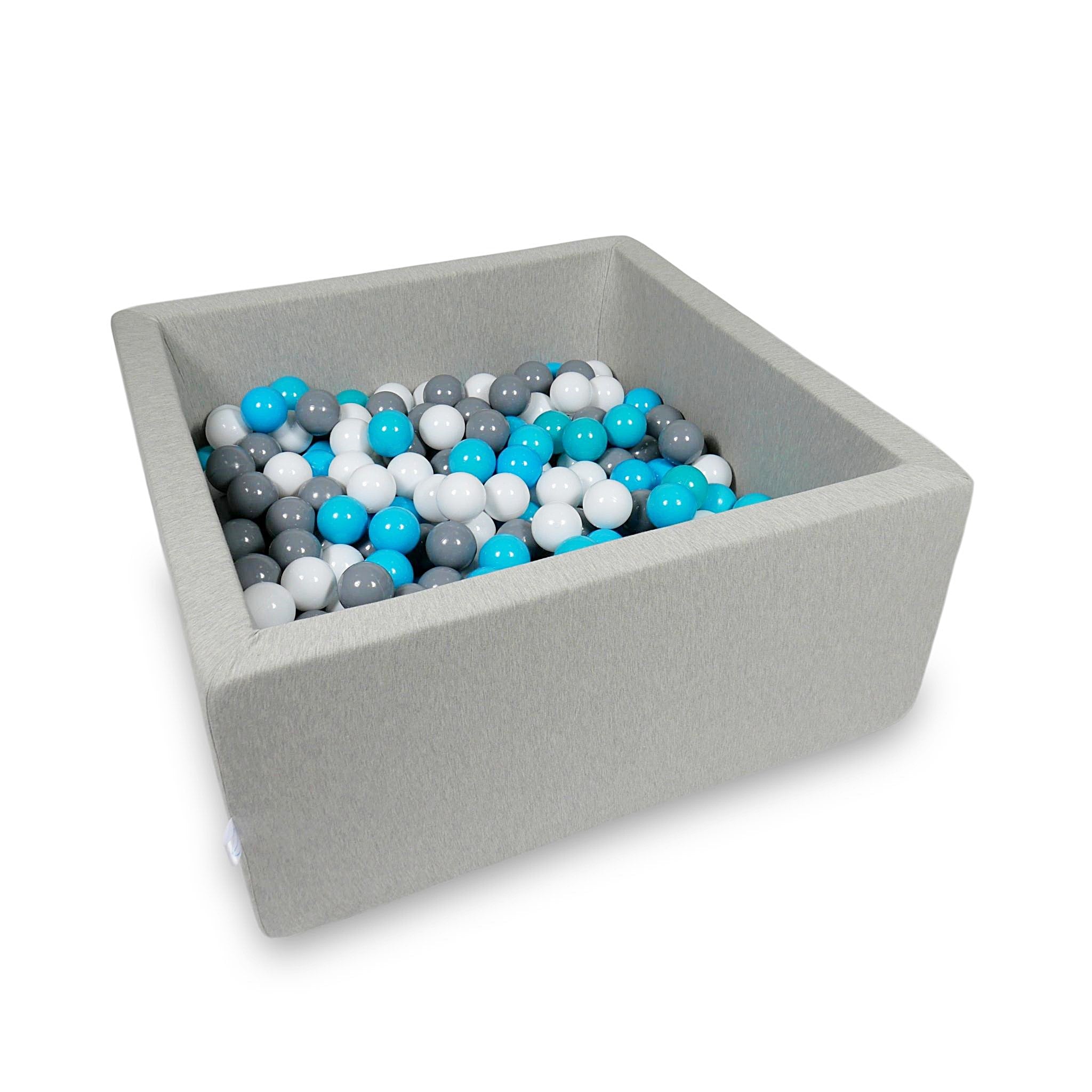 Square ball pit 90x90x40 cm in Light Gray, 400 balls